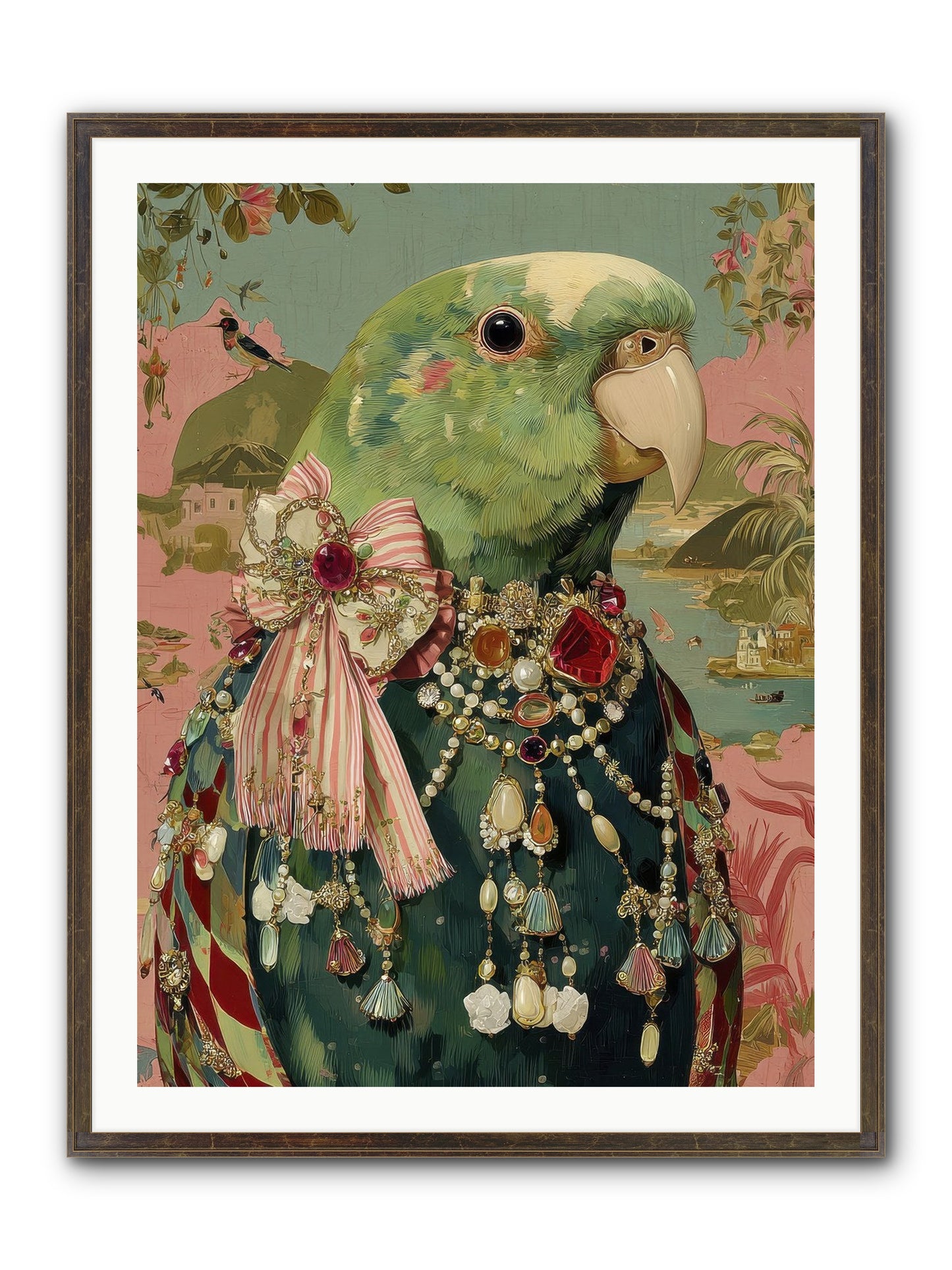 Rose Petals Before The Curtain Framed Print - Slimwoods Black/Gold 30x40
