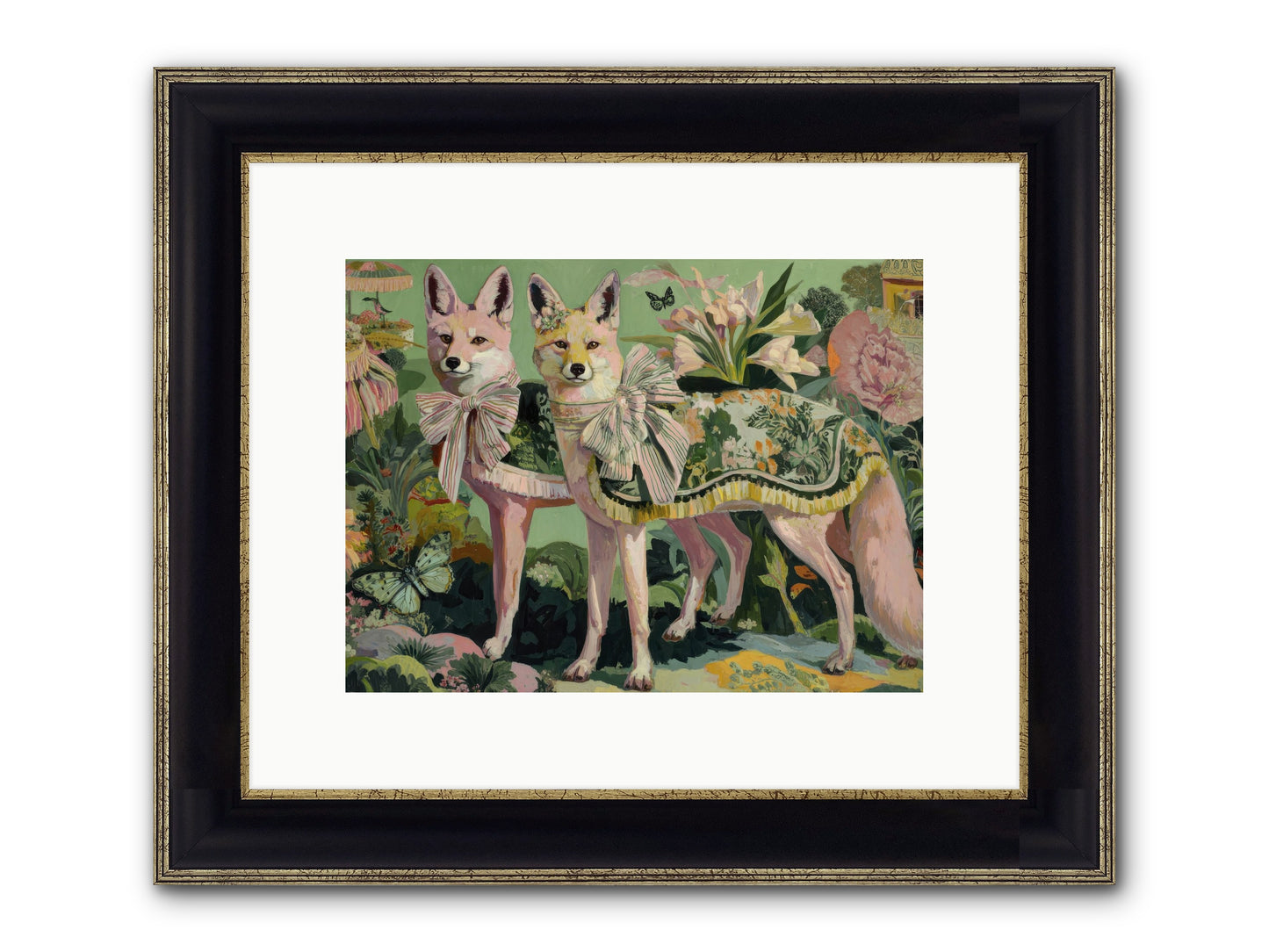 Rose Whisper No.1 Framed Print - Black & Gold 12x9