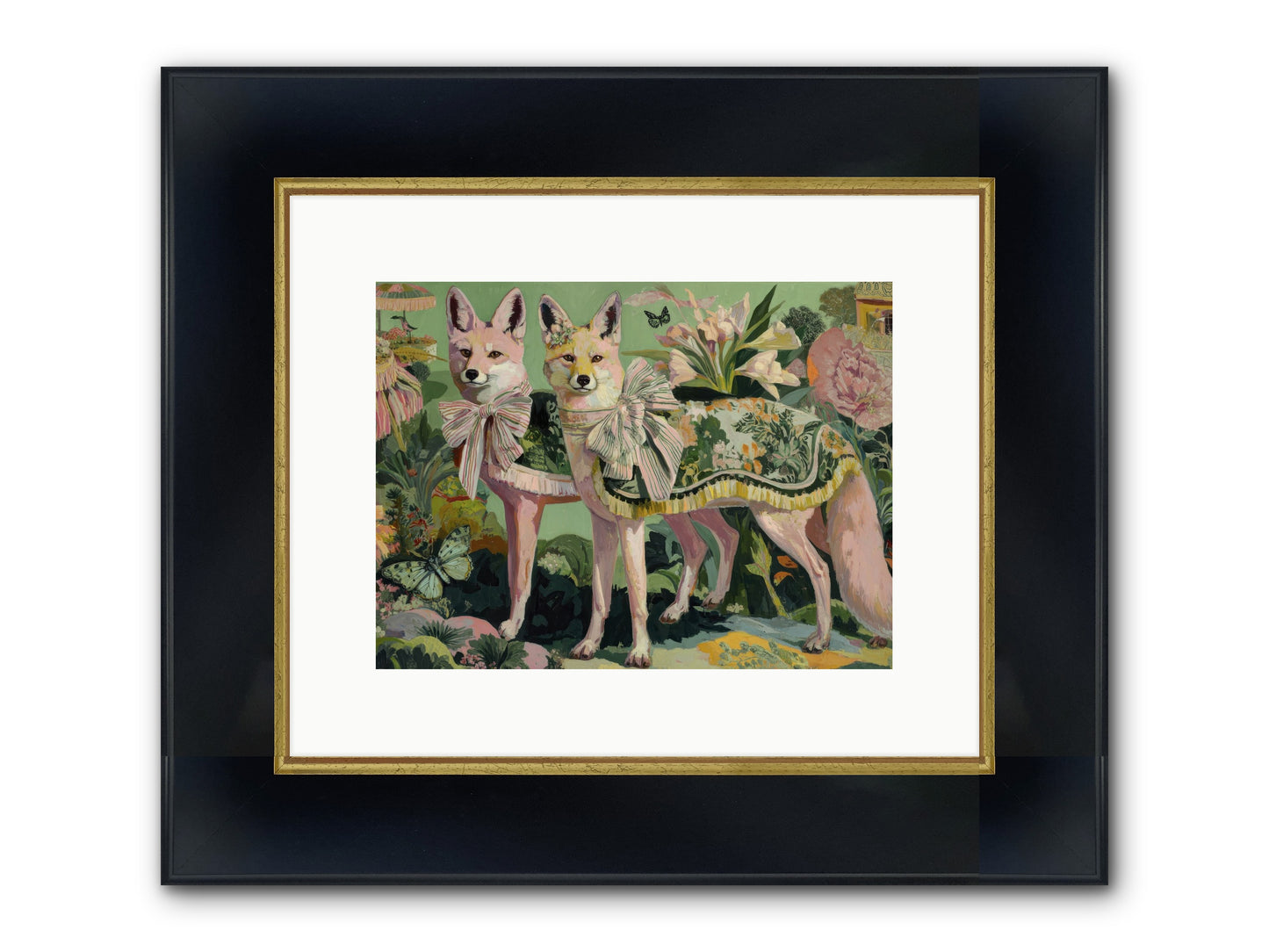 Rose Whisper No.1 Framed Print - Wide Black w/Gold 12x9