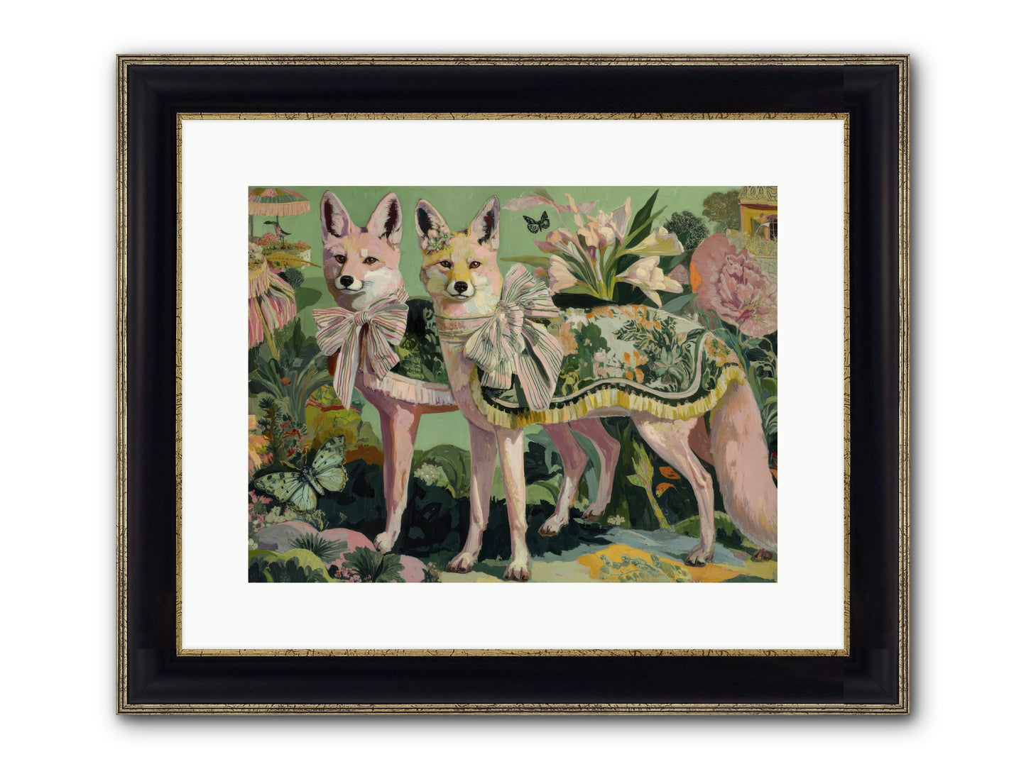 Rose Whisper No.1 Framed Print - Black & Gold 16x12