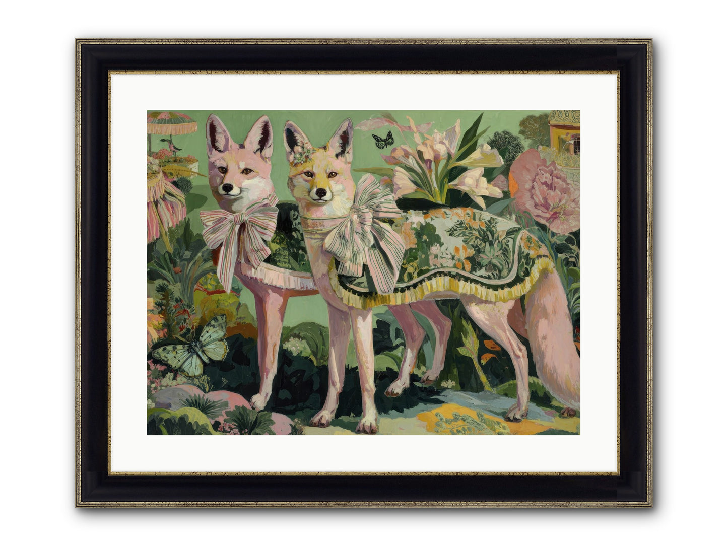Rose Whisper No.1 Framed Print - Black & Gold 24x18