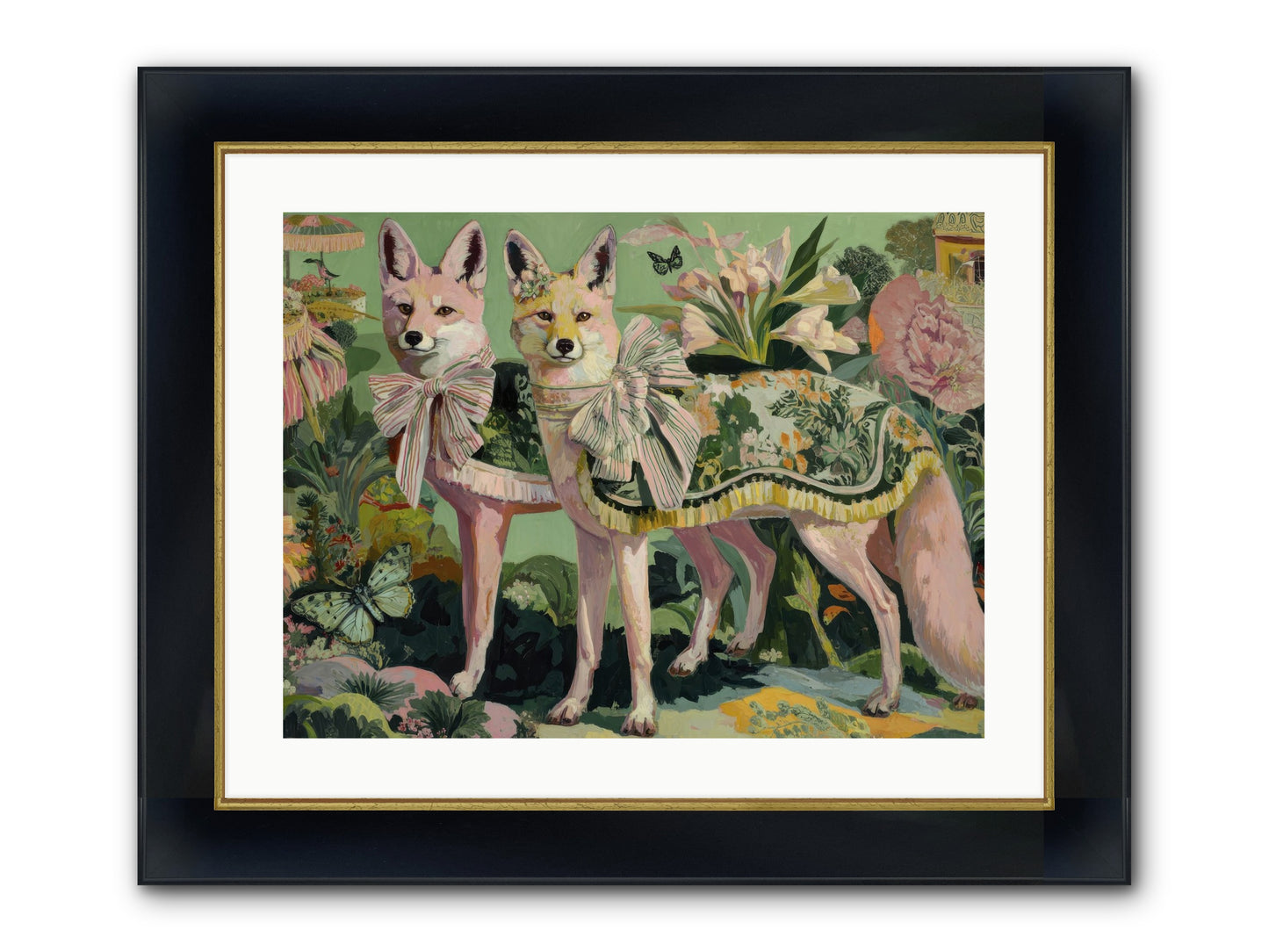Rose Whisper No.1 Framed Print - Wide Black w/Gold 24x18