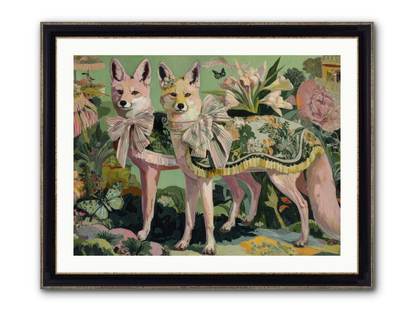 Rose Whisper No.1 Framed Print - Black & Gold 32x24