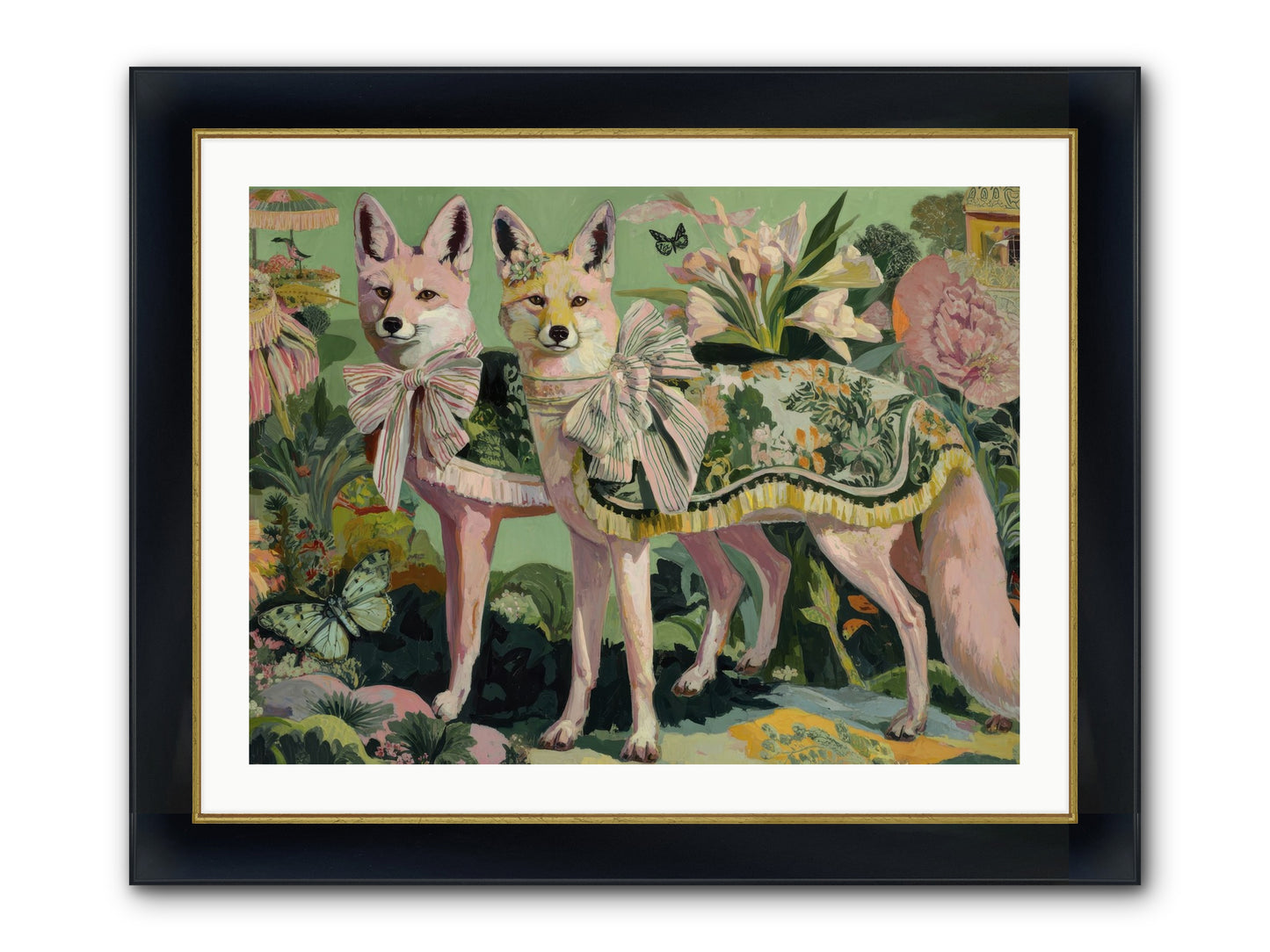 Rose Whisper No.1 Framed Print - Wide Black w/Gold 32x24