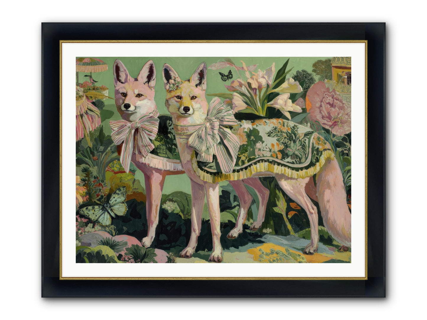 Rose Whisper No.1 Framed Print - Wide Black w/Gold 40x30