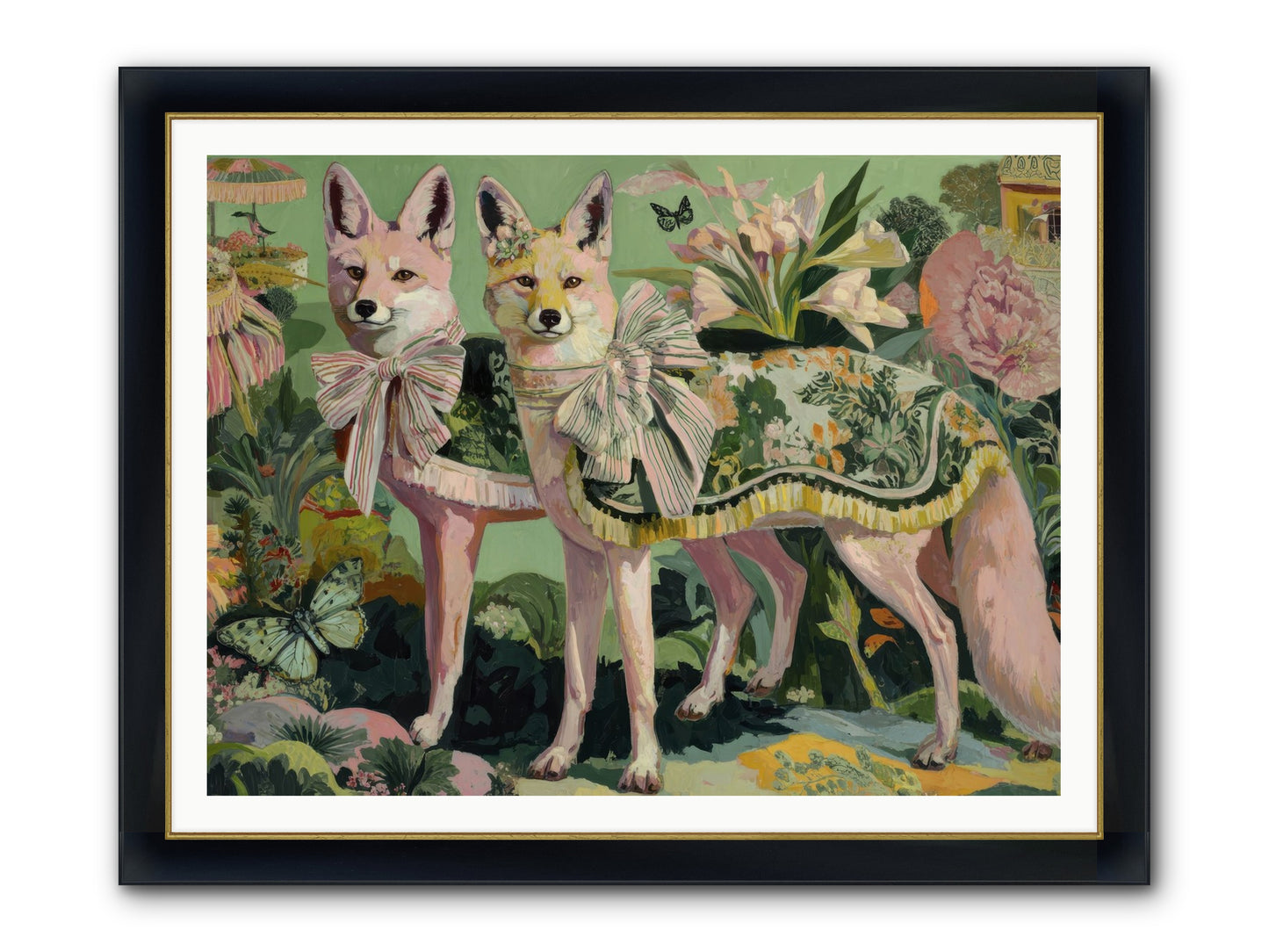 Rose Whisper No.1 Framed Print - Wide Black w/Gold 48x36