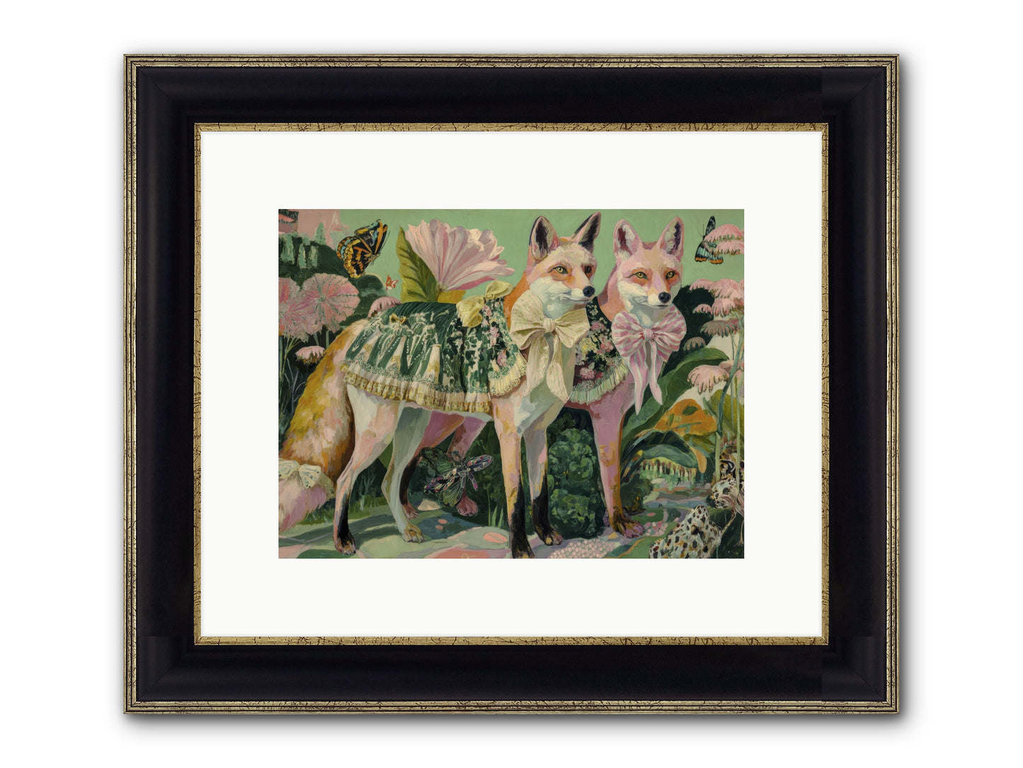 Rose Whisper No.2 Framed Print - Black & Gold 12x9