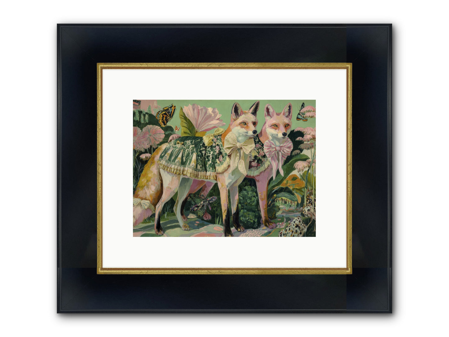 Rose Whisper No.2 Framed Print - Wide Black w/Gold 12x9