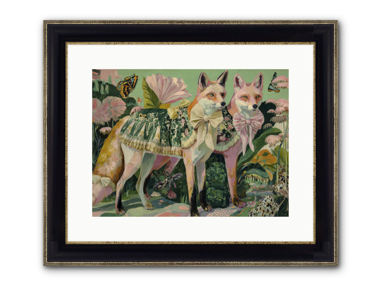 Rose Whisper No.2 Framed Print - Black & Gold 16x12