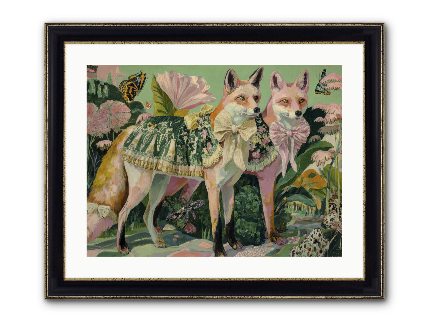 Rose Whisper No.2 Framed Print - Black & Gold 24x18