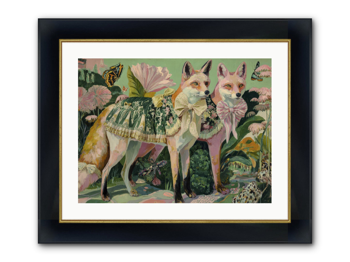Rose Whisper No.2 Framed Print - Wide Black w/Gold 24x18