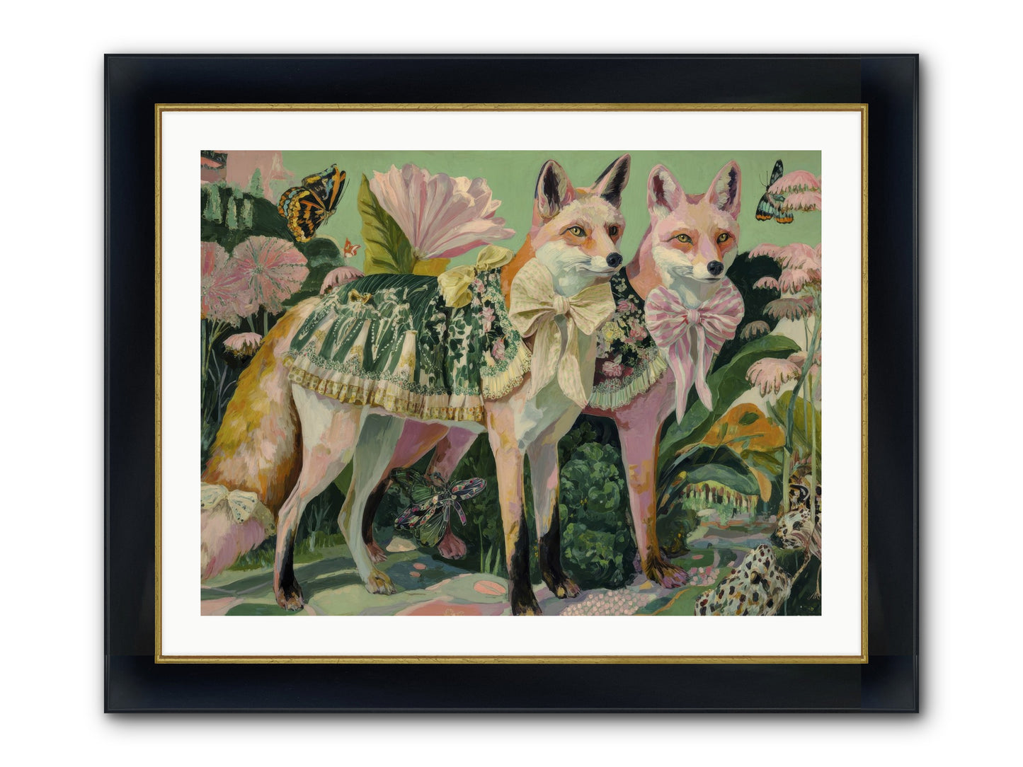 Rose Whisper No.2 Framed Print - Wide Black w/Gold 32x24