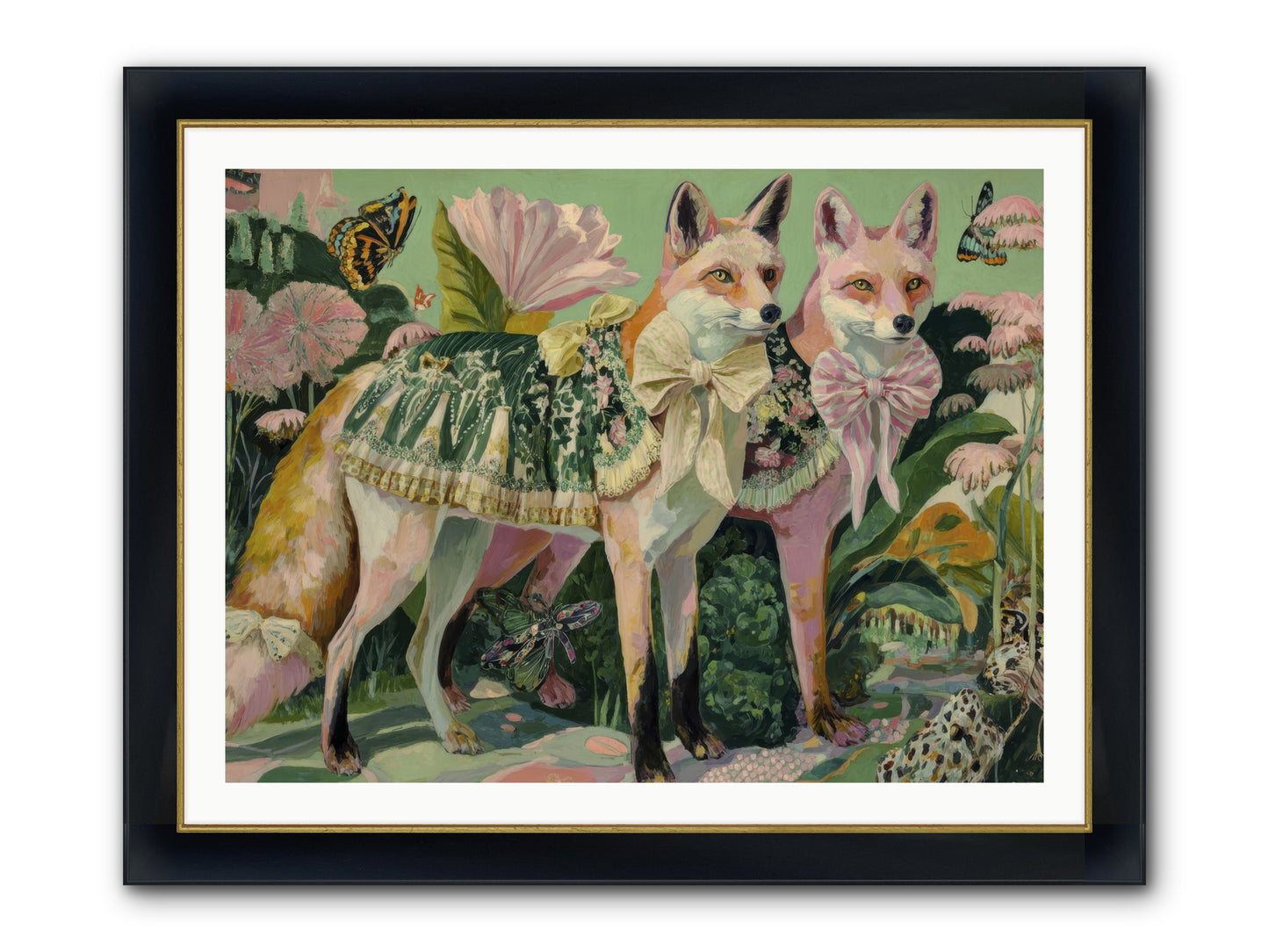 Rose Whisper No.2 Framed Print - Wide Black w/Gold 40x30
