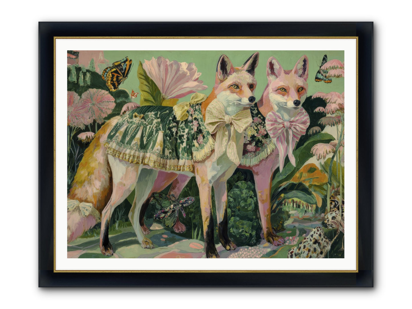 Rose Whisper No.2 Framed Print - Wide Black w/Gold 48x36