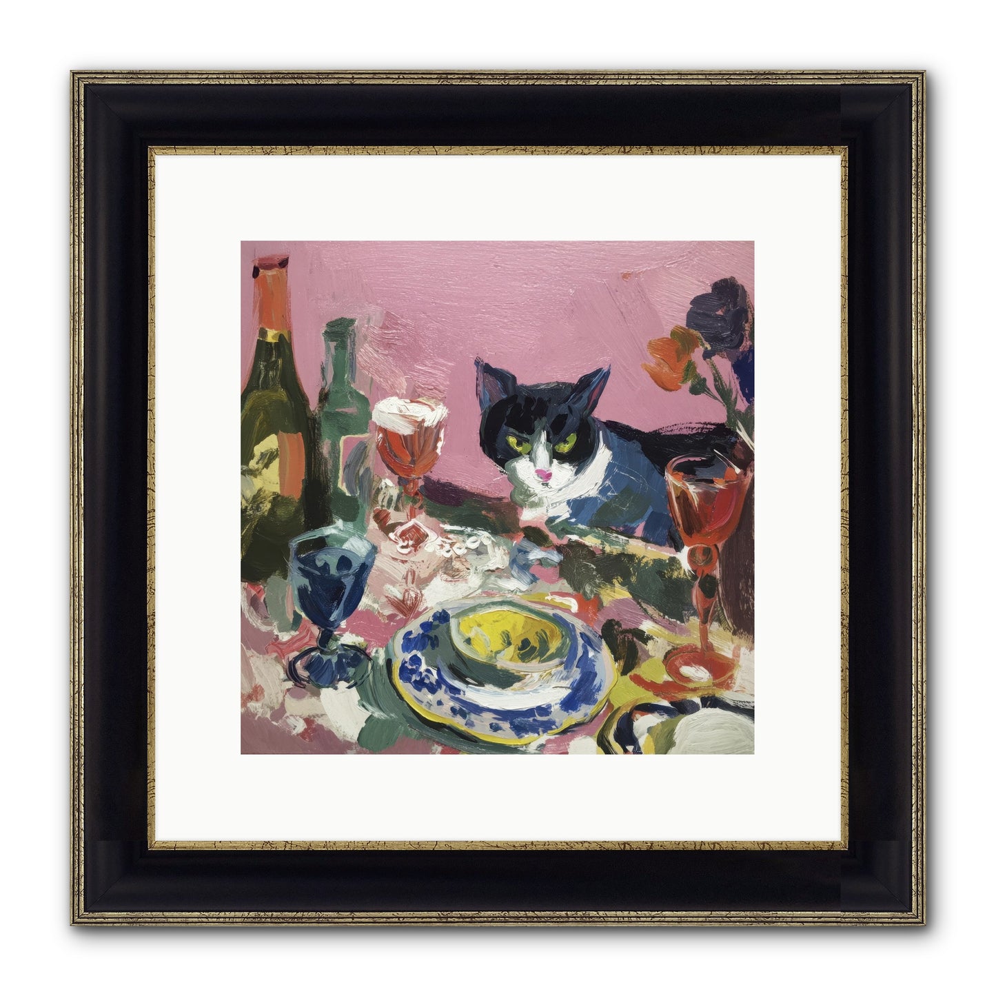 Connoisseur Of Delectable Delights Framed Print - Black & Gold 12x12