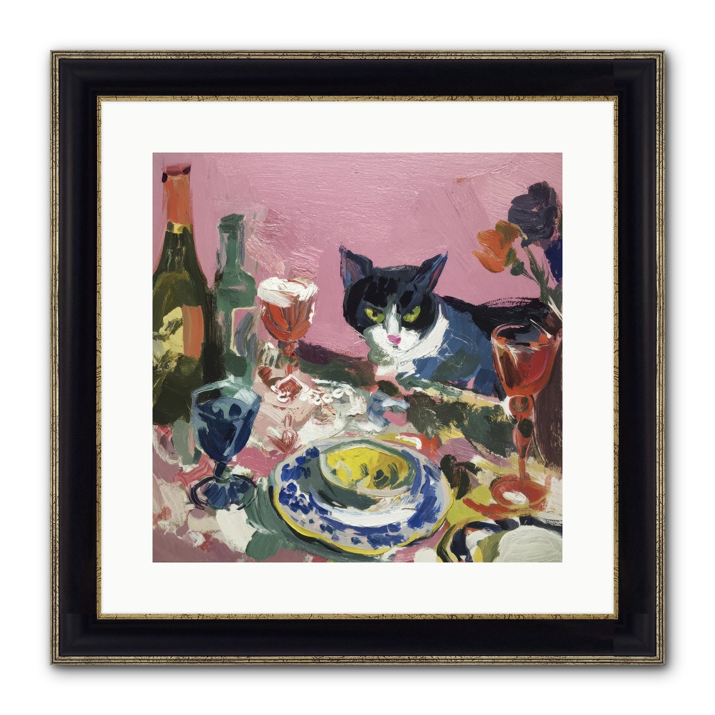 Connoisseur Of Delectable Delights Framed Print - Black & Gold 16x16