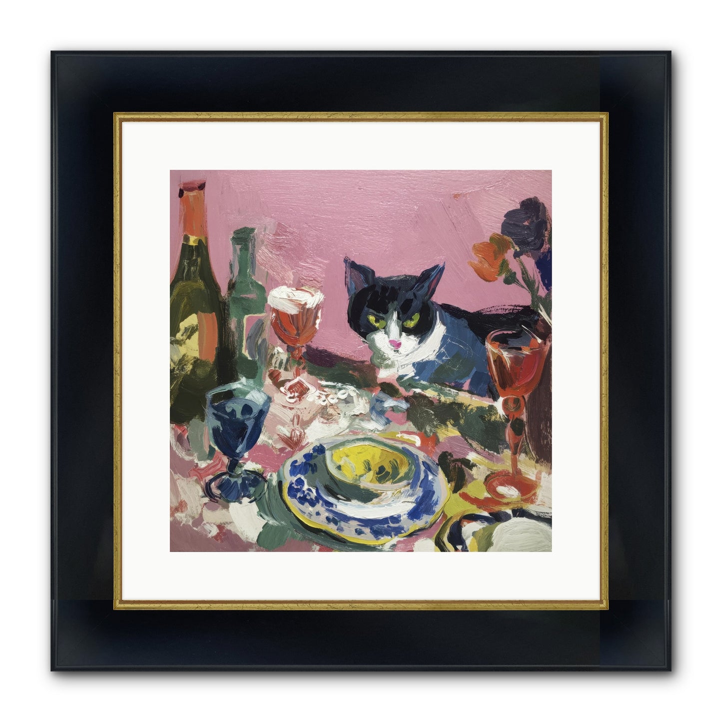 Connoisseur Of Delectable Delights Framed Print - Wide Black w/Gold 16x16