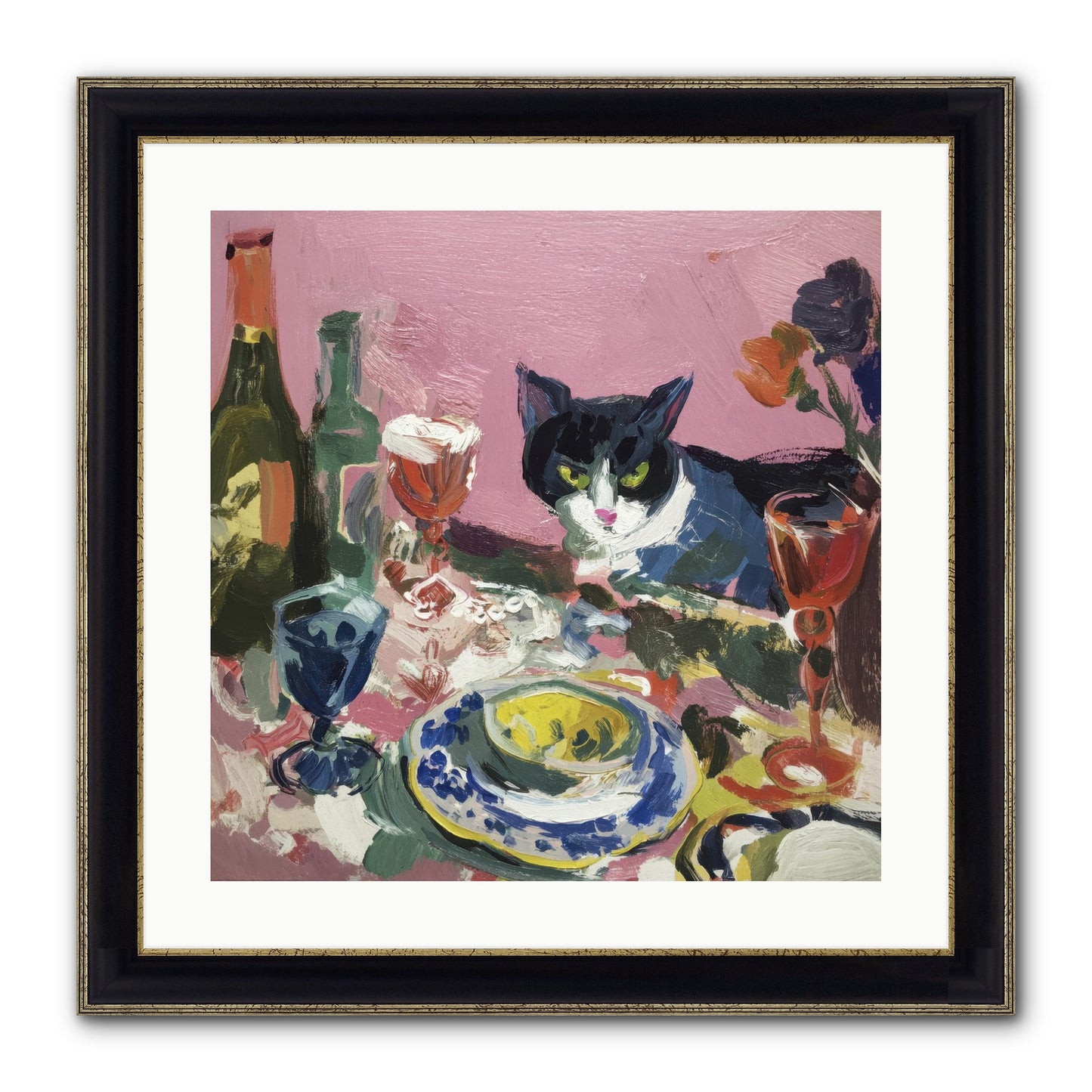 Connoisseur Of Delectable Delights Framed Print - Black & Gold 20x20