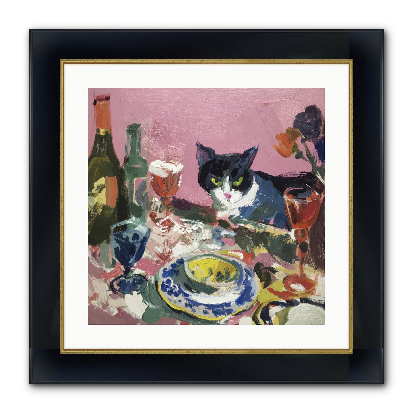 Connoisseur Of Delectable Delights Framed Print - Wide Black w/Gold 20x20