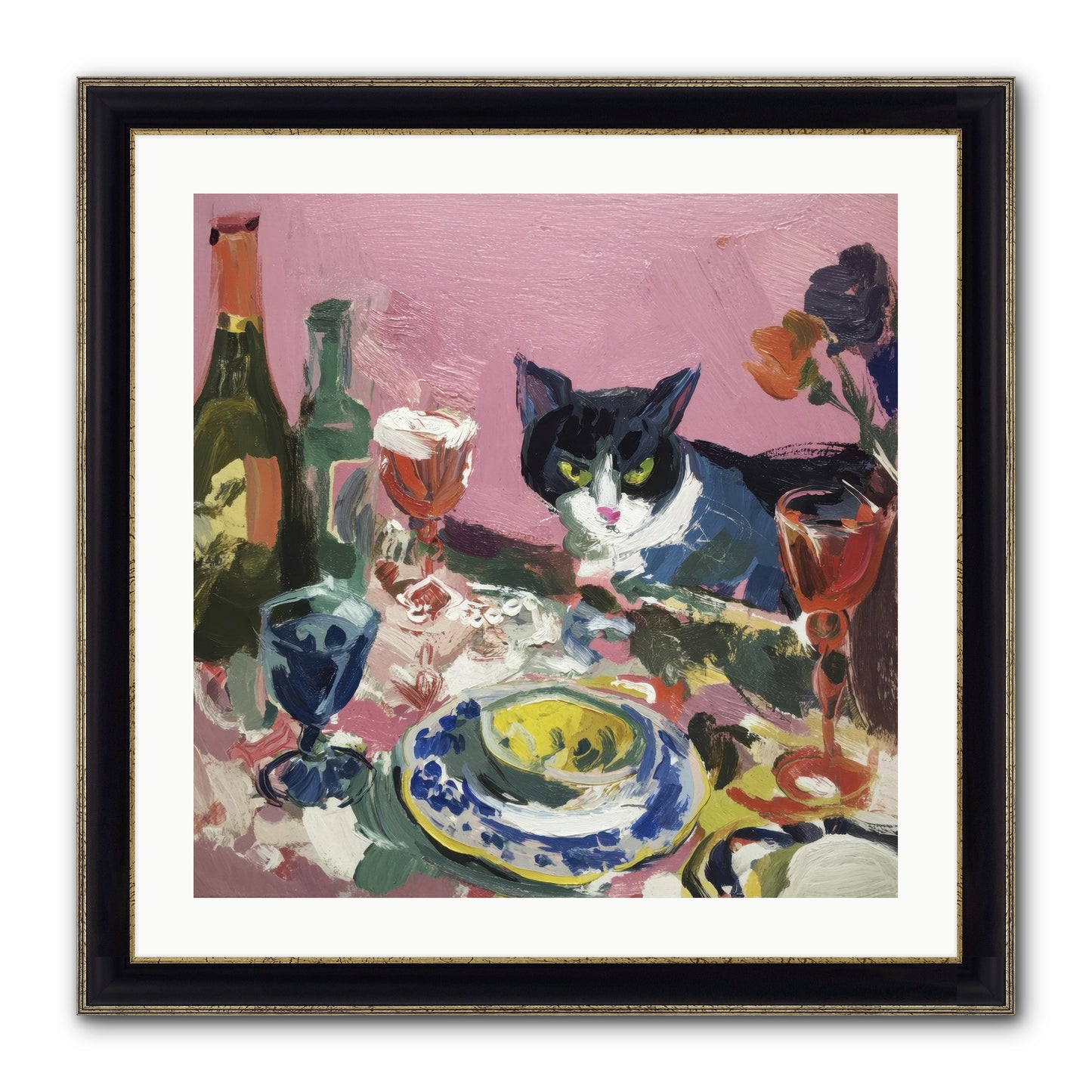 Connoisseur Of Delectable Delights Framed Print - Black & Gold 24x24