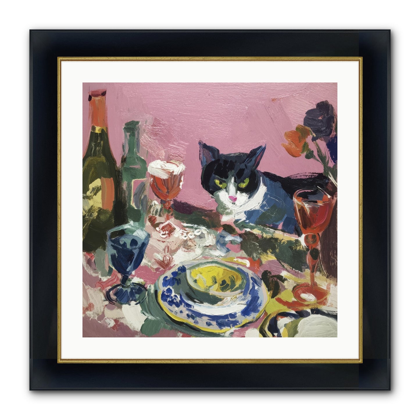Connoisseur Of Delectable Delights Framed Print - Wide Black w/Gold 24x24