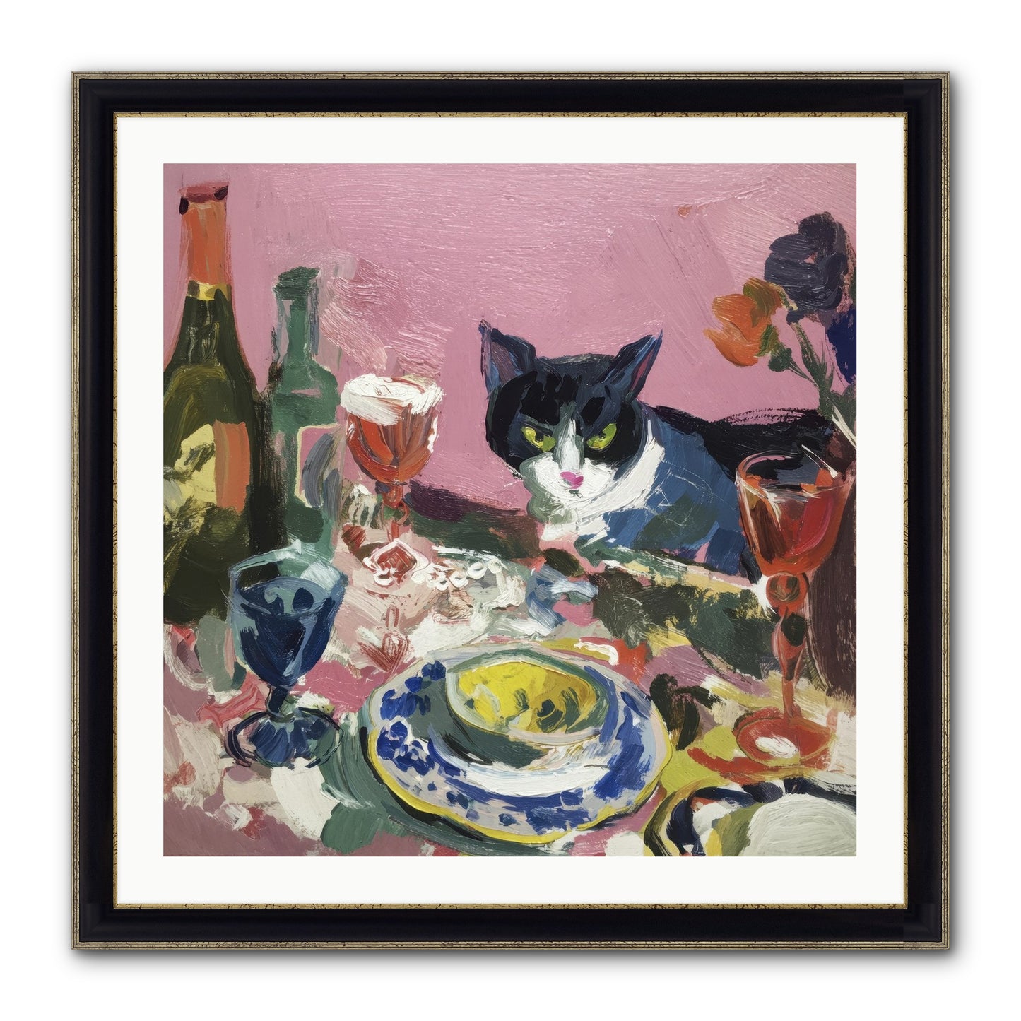 Connoisseur Of Delectable Delights Framed Print - Black & Gold 30x30