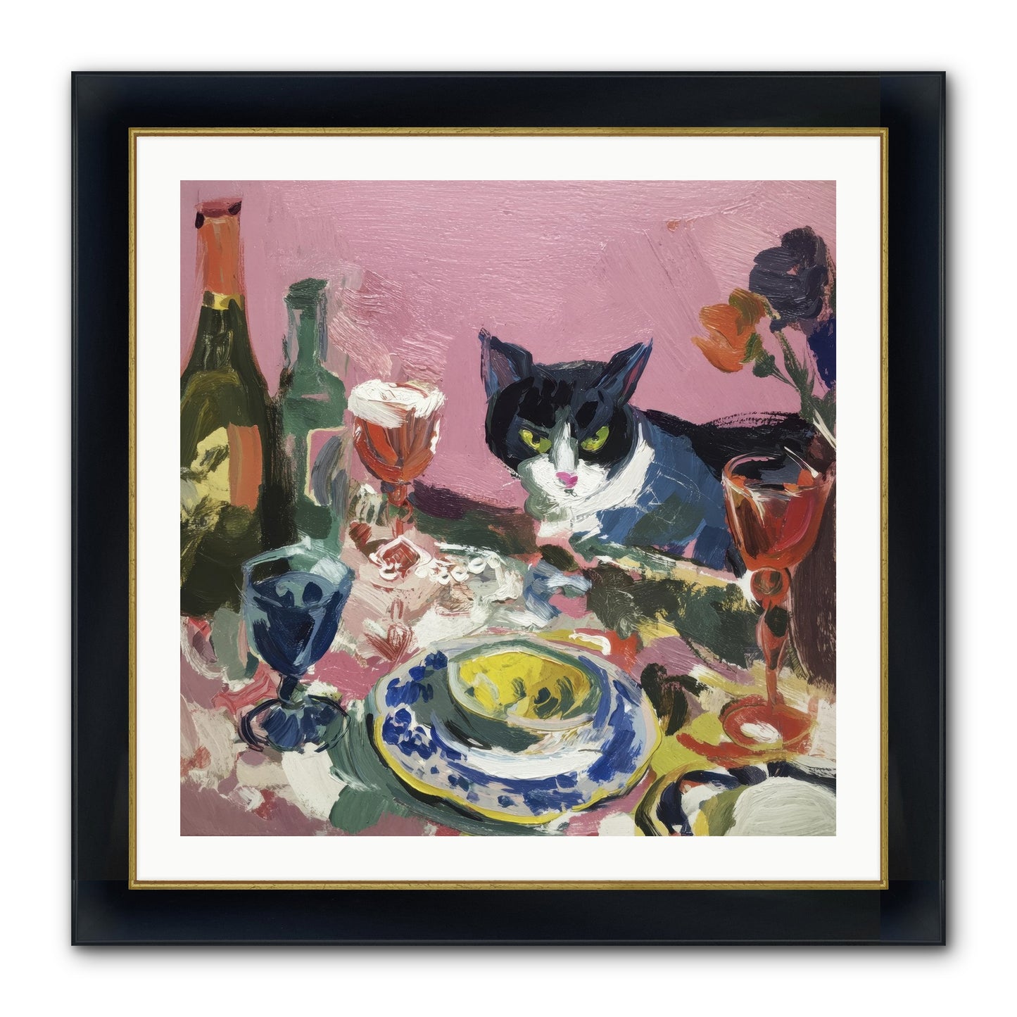 Connoisseur Of Delectable Delights Framed Print - Wide Black w/Gold 30x30