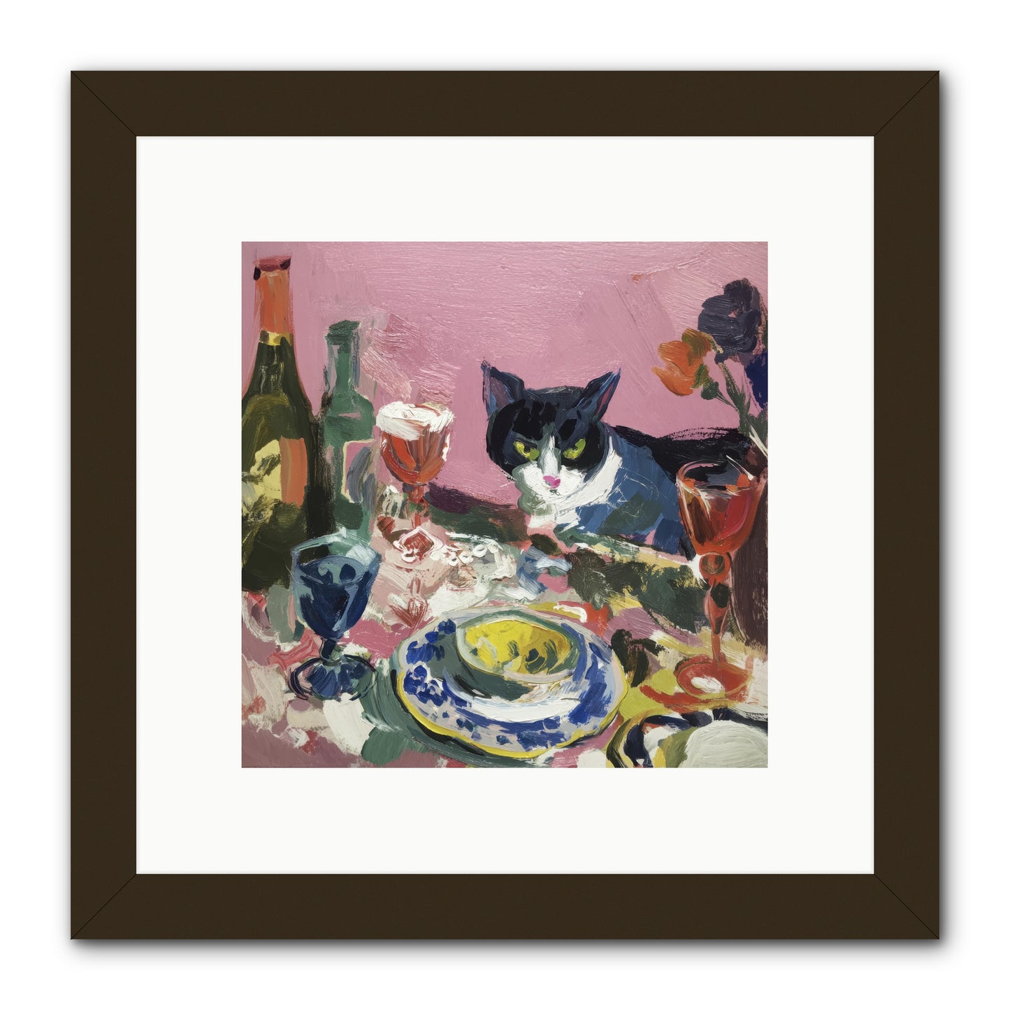 roseabholm Whiskers Among Masterpieces France ephemeral --pro a8dda3ab-996b-442f-a239-3129c9343ce8 1 -- Framed Print - Black 10x10