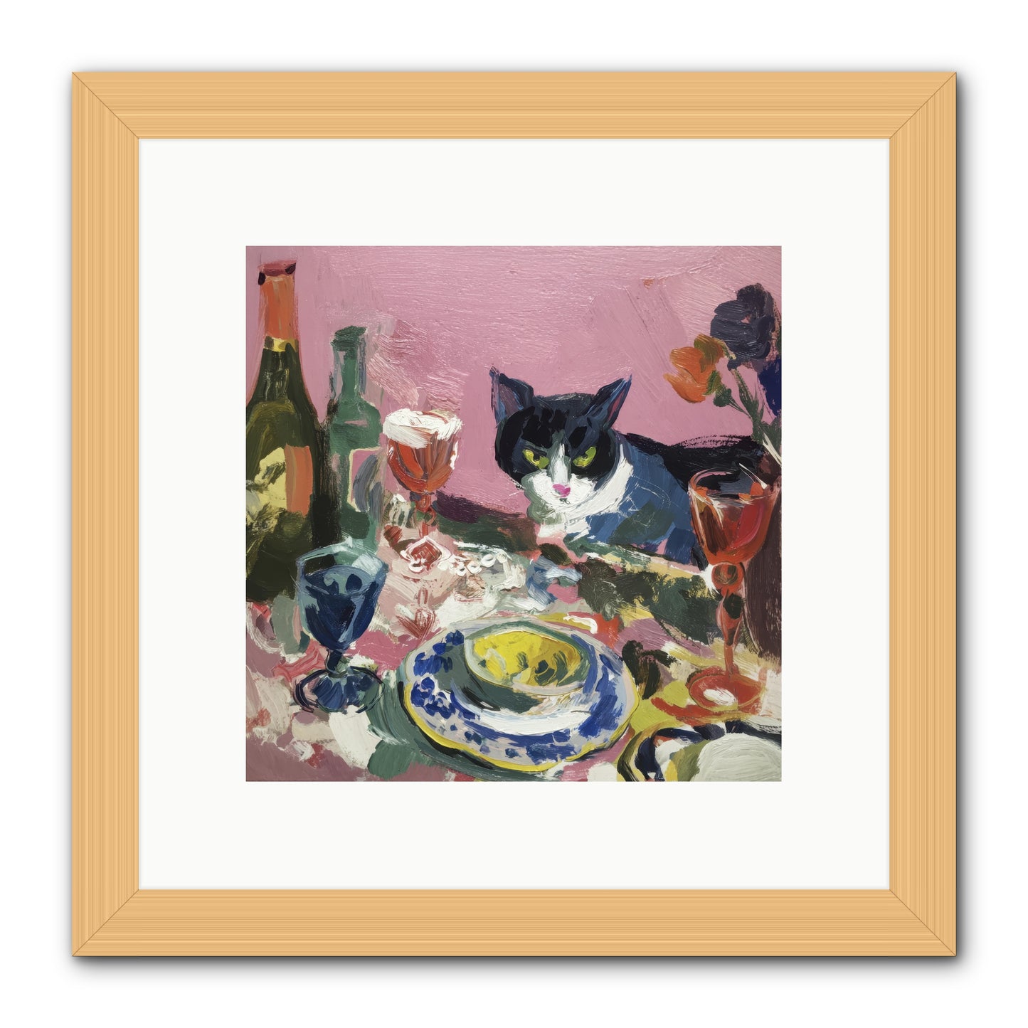 roseabholm Whiskers Among Masterpieces France ephemeral --pro a8dda3ab-996b-442f-a239-3129c9343ce8 1 -- Framed Print - Natural 10x10