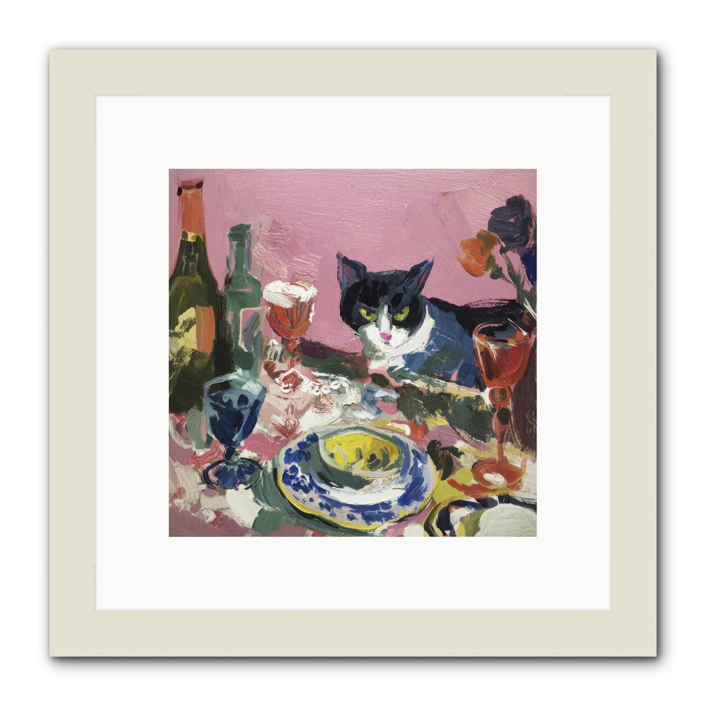 roseabholm Whiskers Among Masterpieces France ephemeral --pro a8dda3ab-996b-442f-a239-3129c9343ce8 1 -- Framed Print - White 10x10