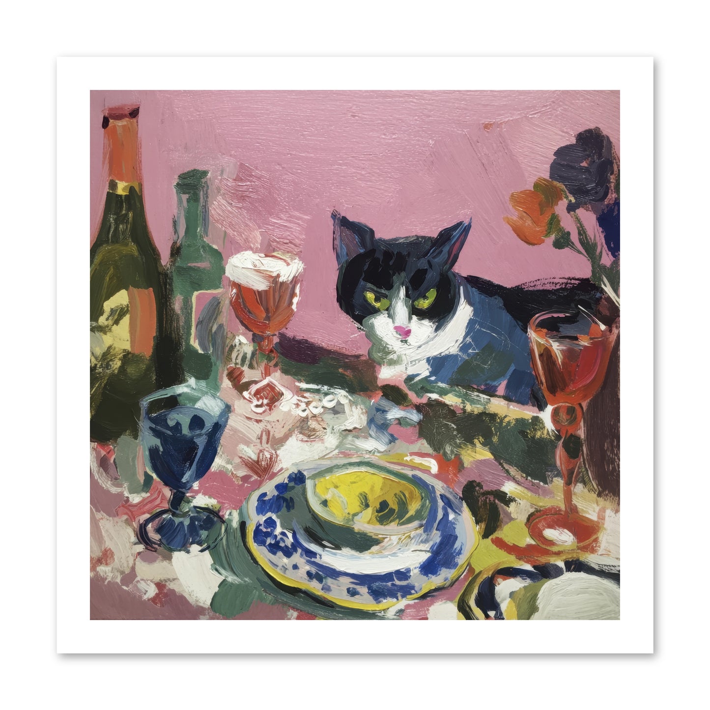 roseabholm Whiskers Among Masterpieces France ephemeral --pro a8dda3ab-996b-442f-a239-3129c9343ce8 1 -- Loose Canvas Print 16x16