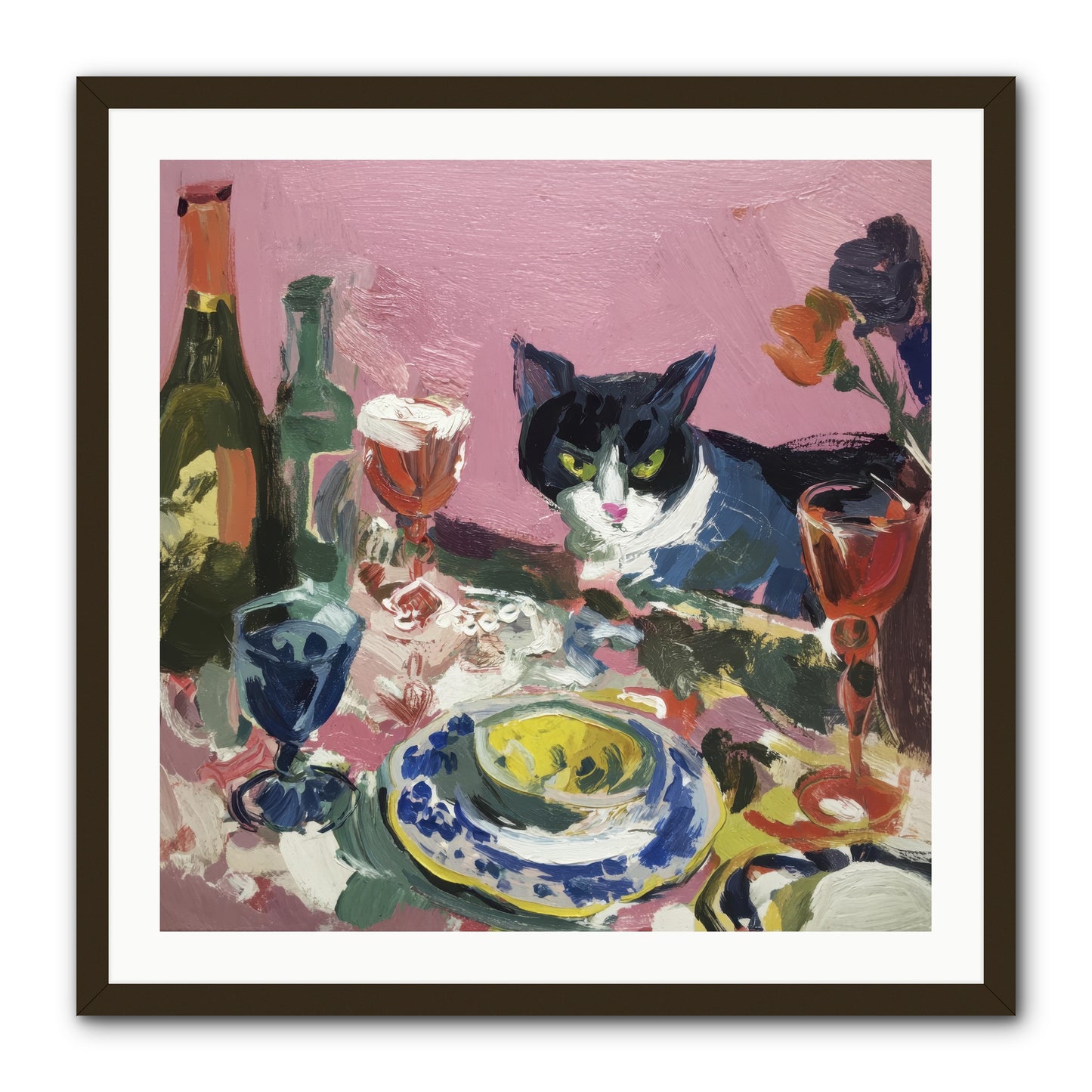 roseabholm Whiskers Among Masterpieces France ephemeral --pro a8dda3ab-996b-442f-a239-3129c9343ce8 1 -- Framed Print - Black 30x30