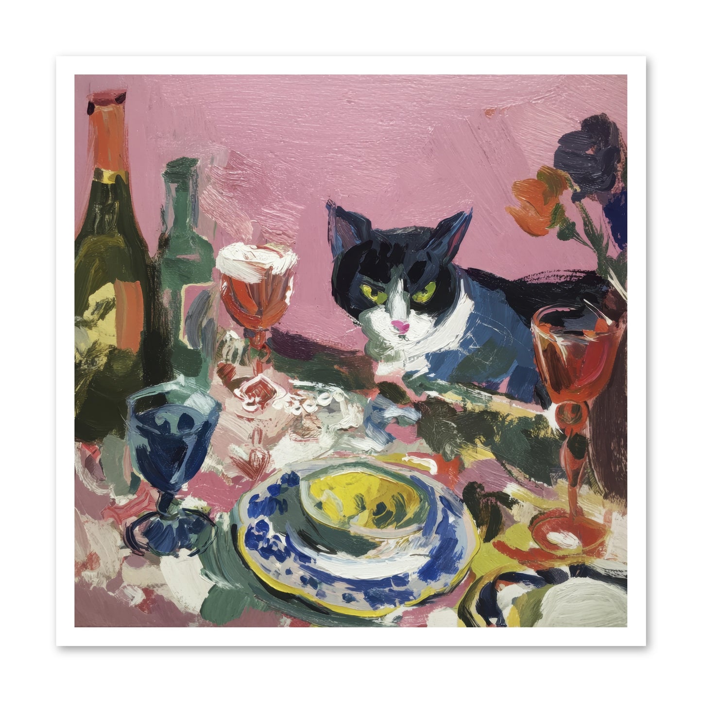 roseabholm Whiskers Among Masterpieces France ephemeral --pro a8dda3ab-996b-442f-a239-3129c9343ce8 1 -- Loose Canvas Print 30x30