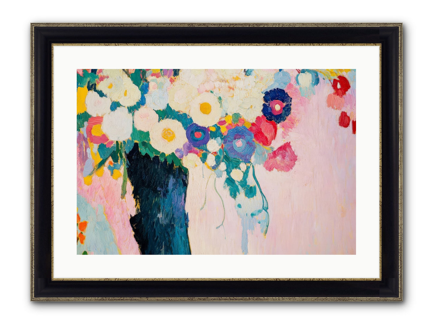 Rosehaven's Garden Framed Print - Black & Gold 24x16