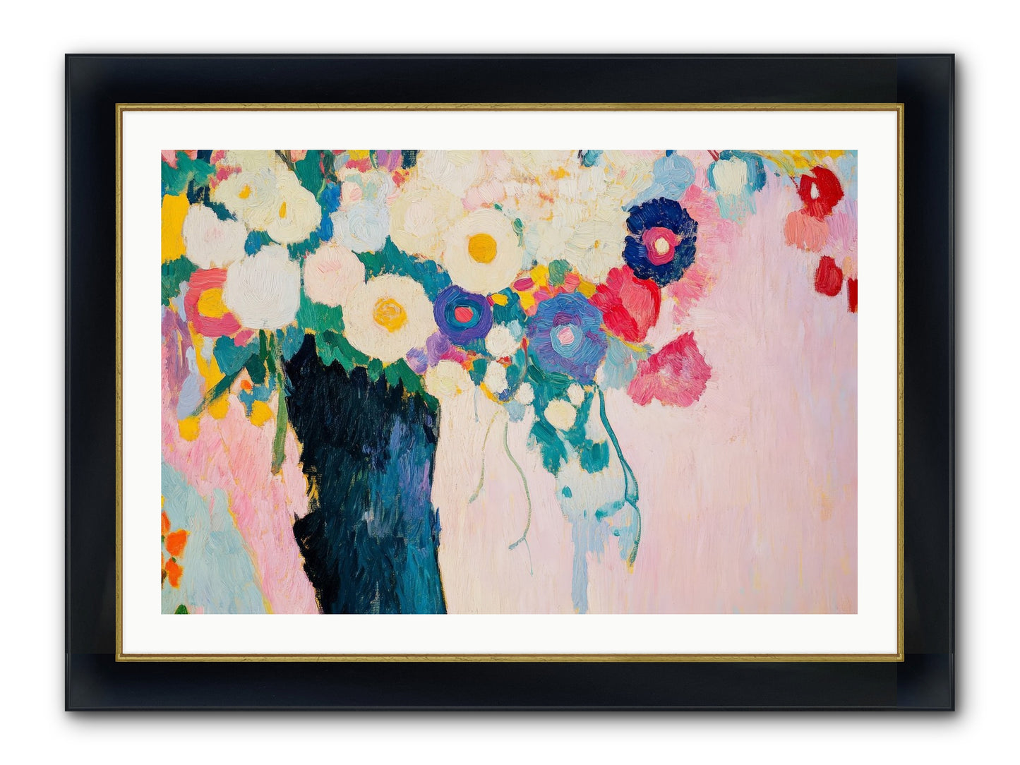 Rosehaven's Garden Framed Print - Wide Black w/Gold 36x24
