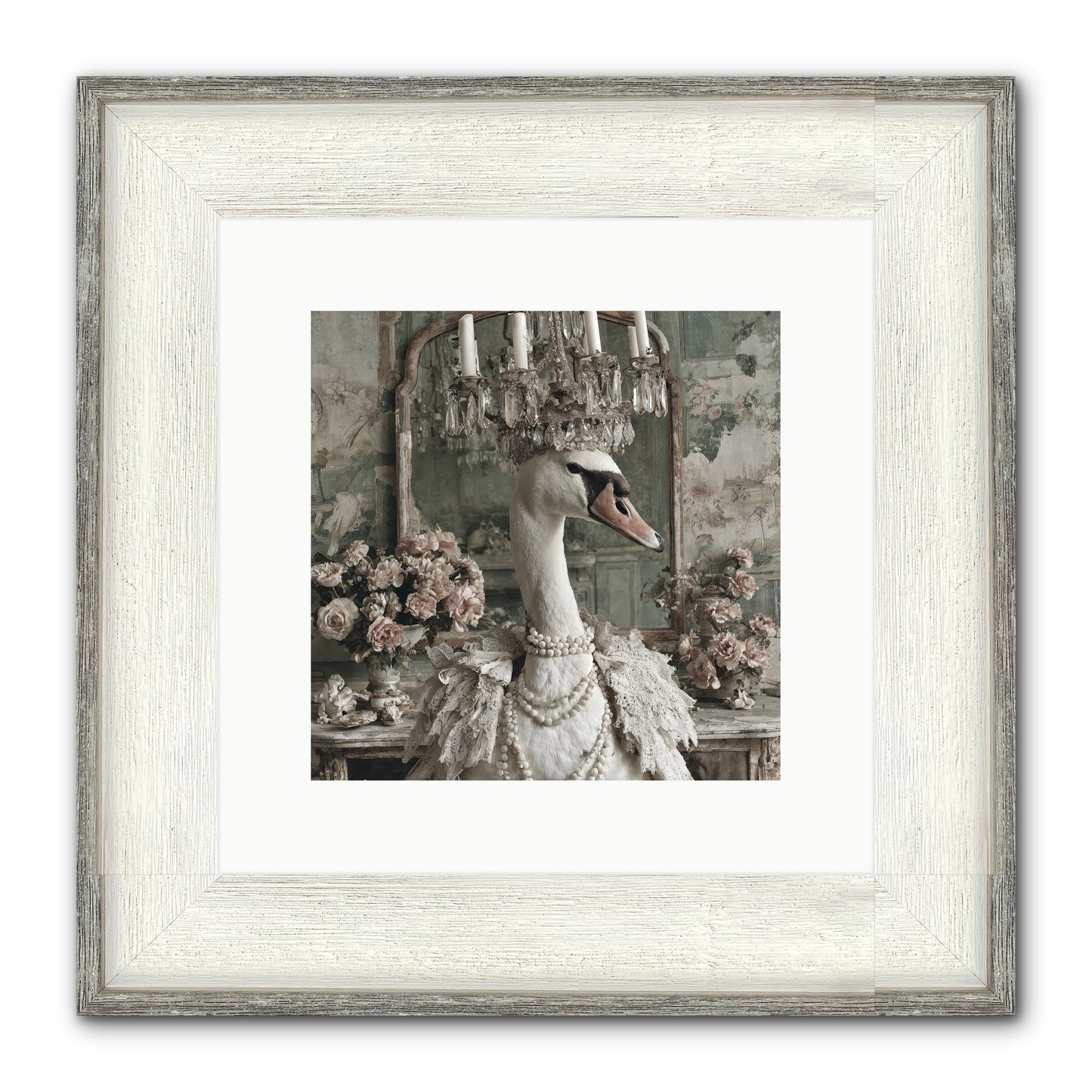 Roselight Afternoon Framed Print - Driftwood White 10x10