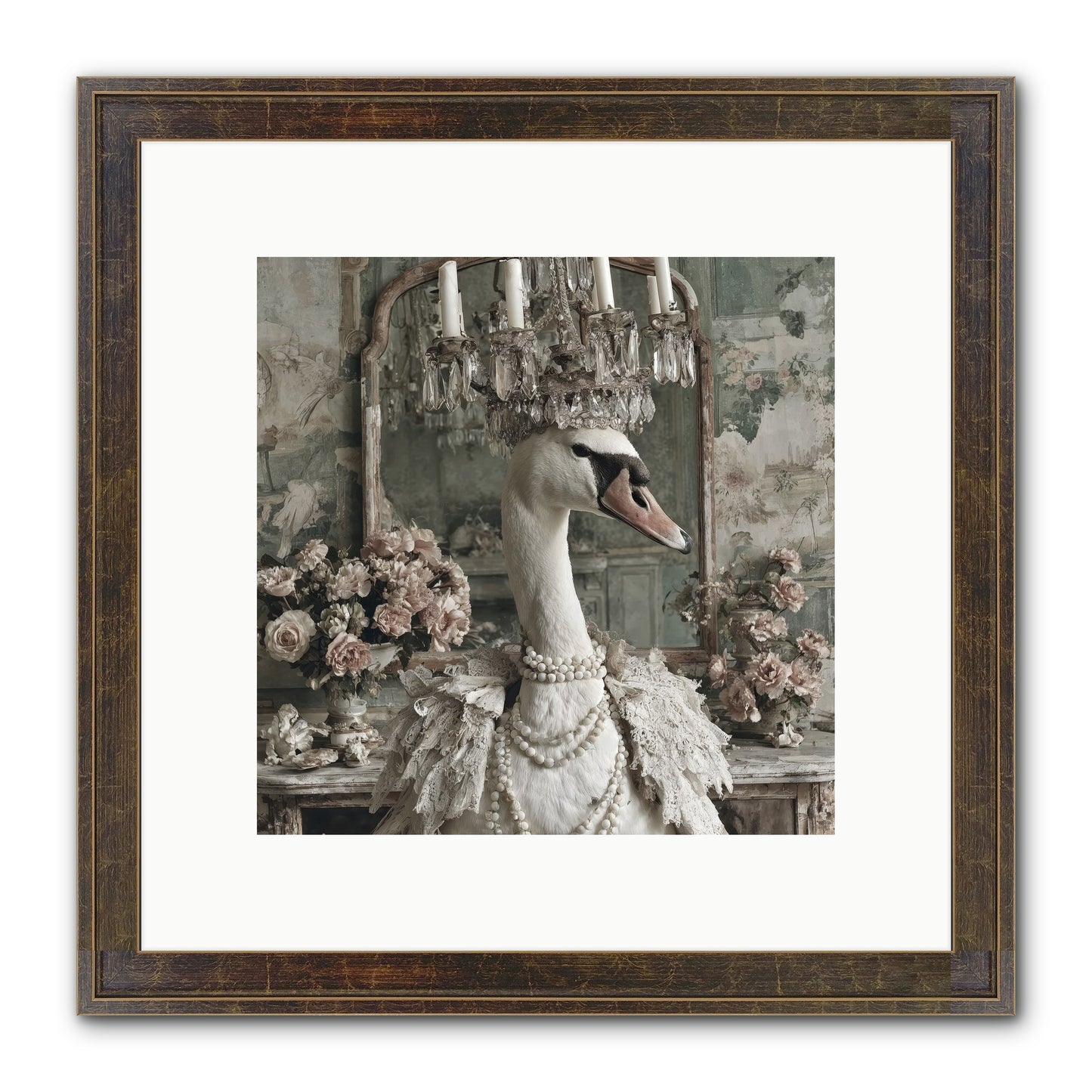 Roselight Afternoon Framed Print - Slimwoods Black/Gold 10x10
