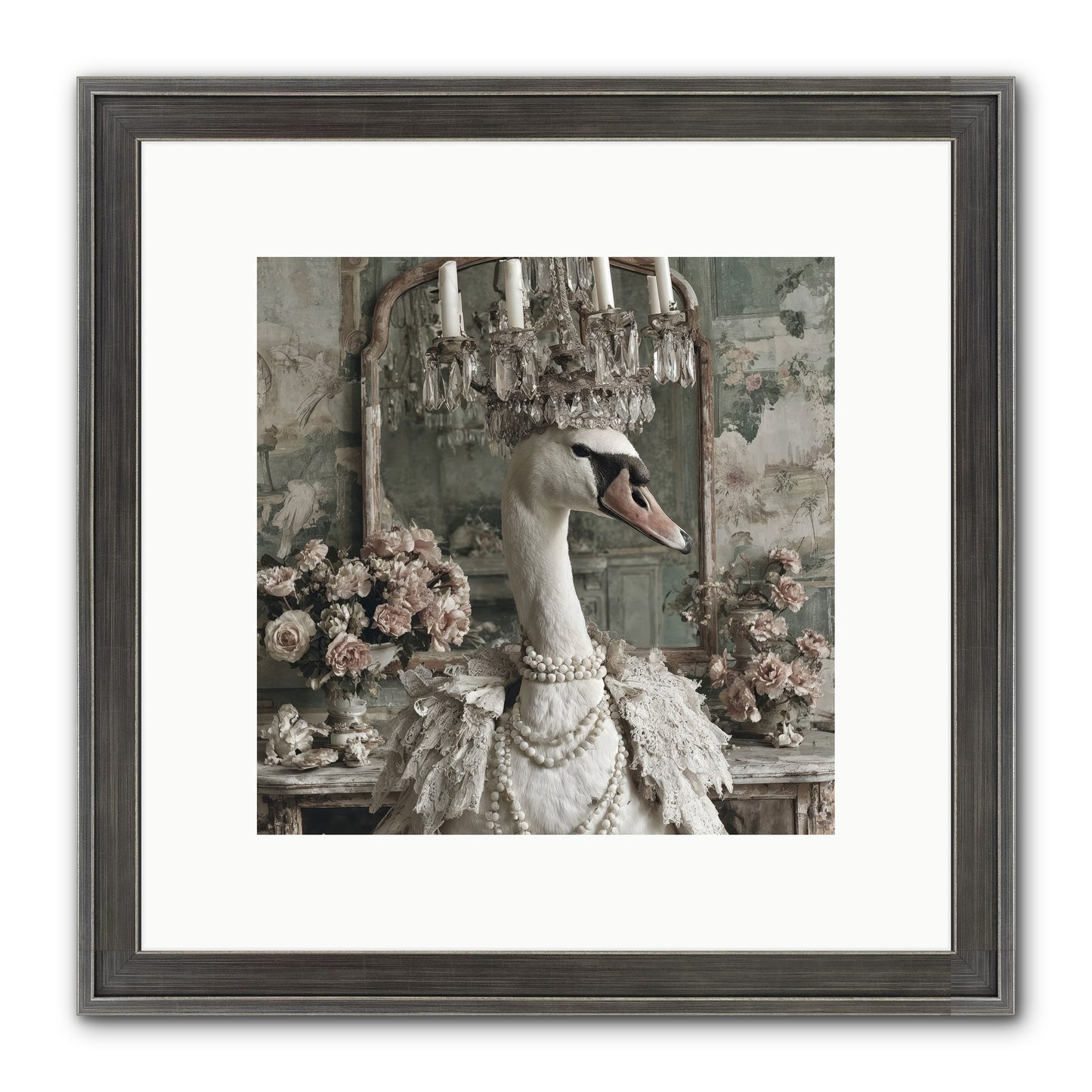 Roselight Afternoon Framed Print - Slimwoods Black/Silver 10x10