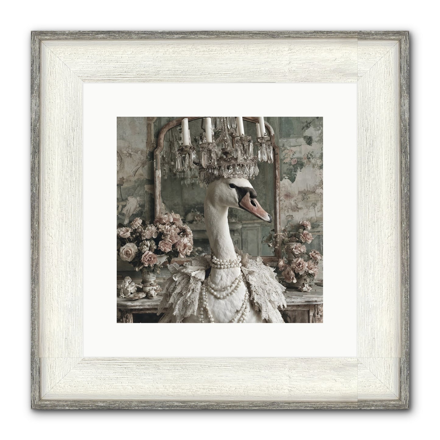 Roselight Afternoon Framed Print - Driftwood White 12x12