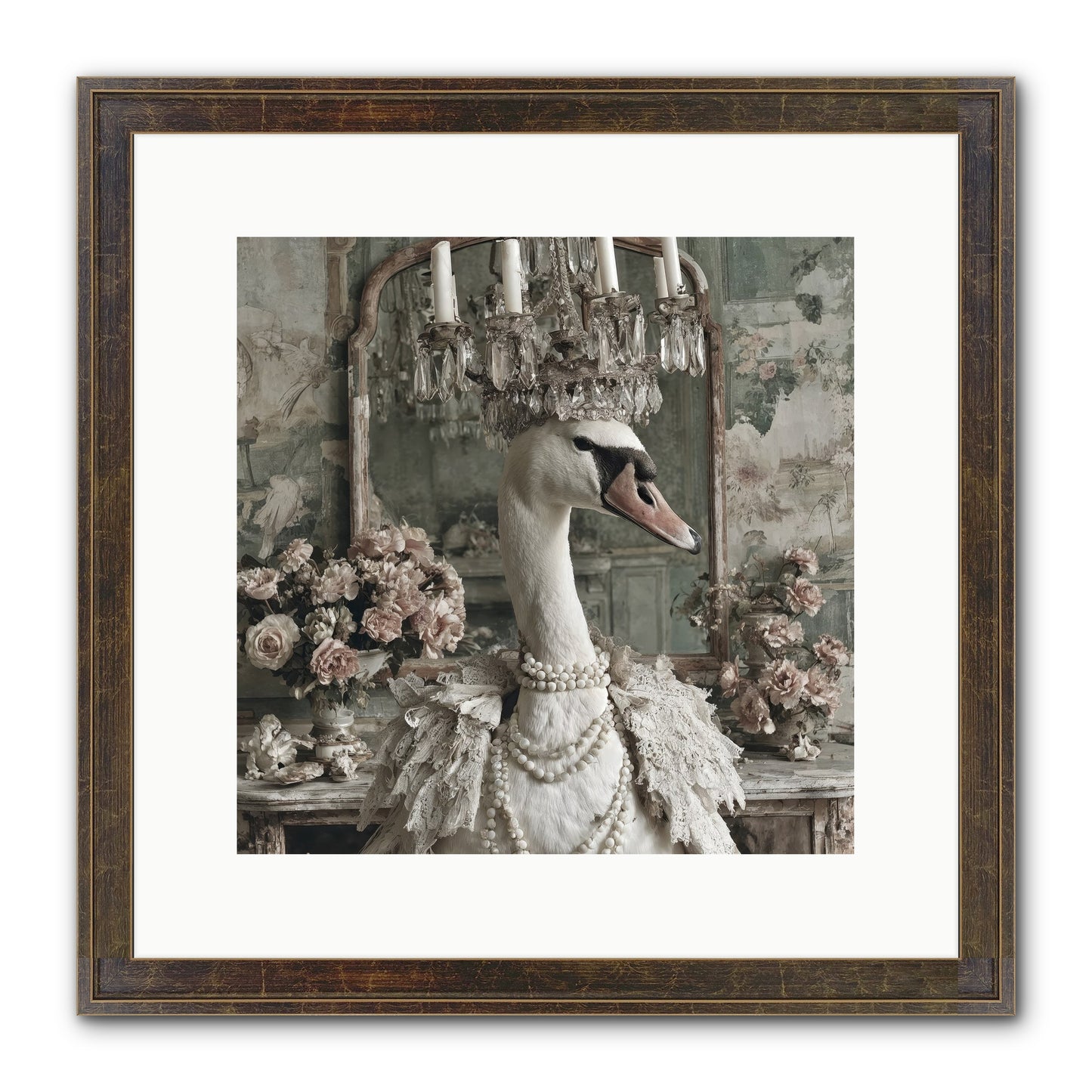 Roselight Afternoon Framed Print - Slimwoods Black/Gold 12x12