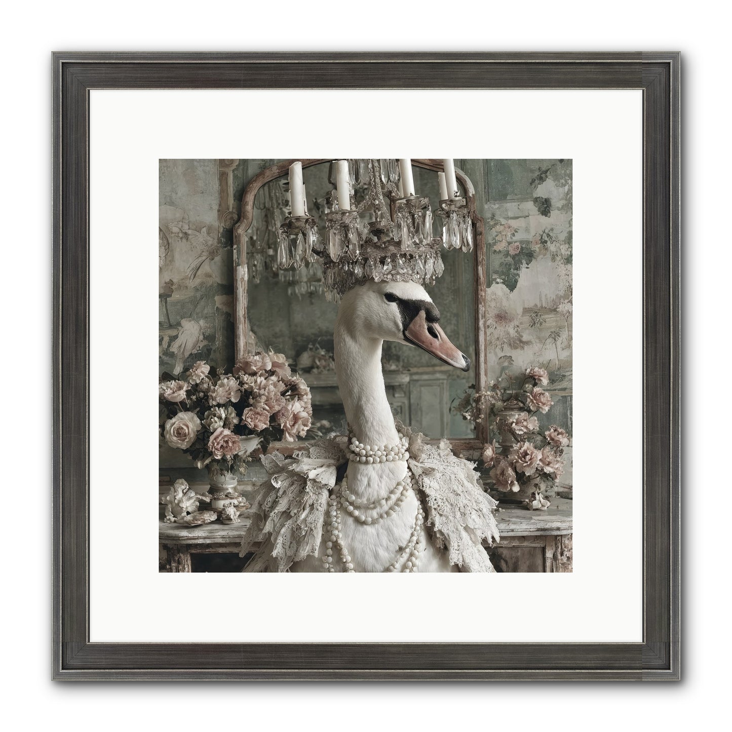 Roselight Afternoon Framed Print - Slimwoods Black/Silver 12x12