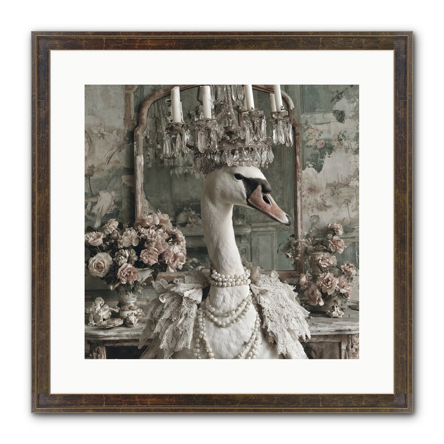 Roselight Afternoon Framed Print - Slimwoods Black/Gold 16x16