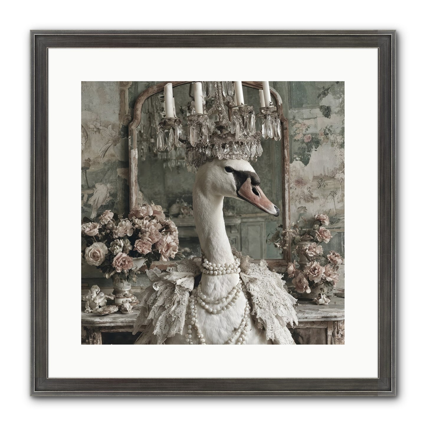 Roselight Afternoon Framed Print - Slimwoods Black/Silver 16x16