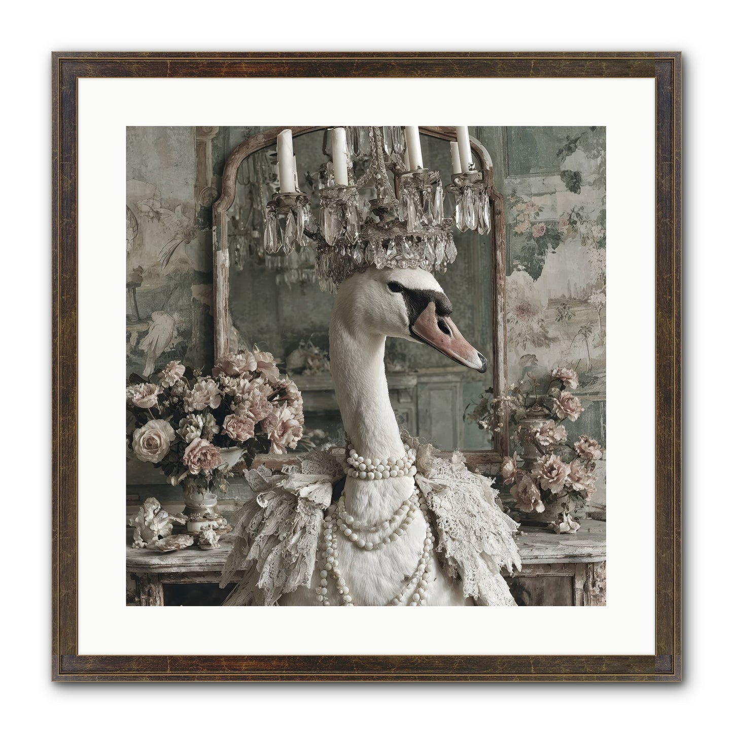 Roselight Afternoon Framed Print - Slimwoods Black/Gold 20x20