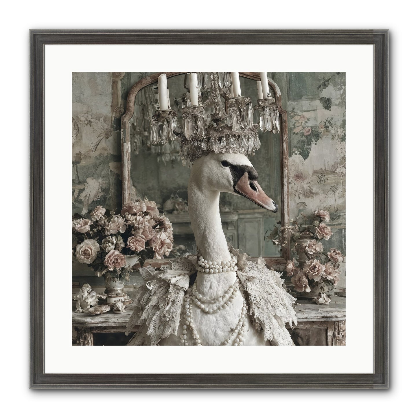 Roselight Afternoon Framed Print - Slimwoods Black/Silver 20x20
