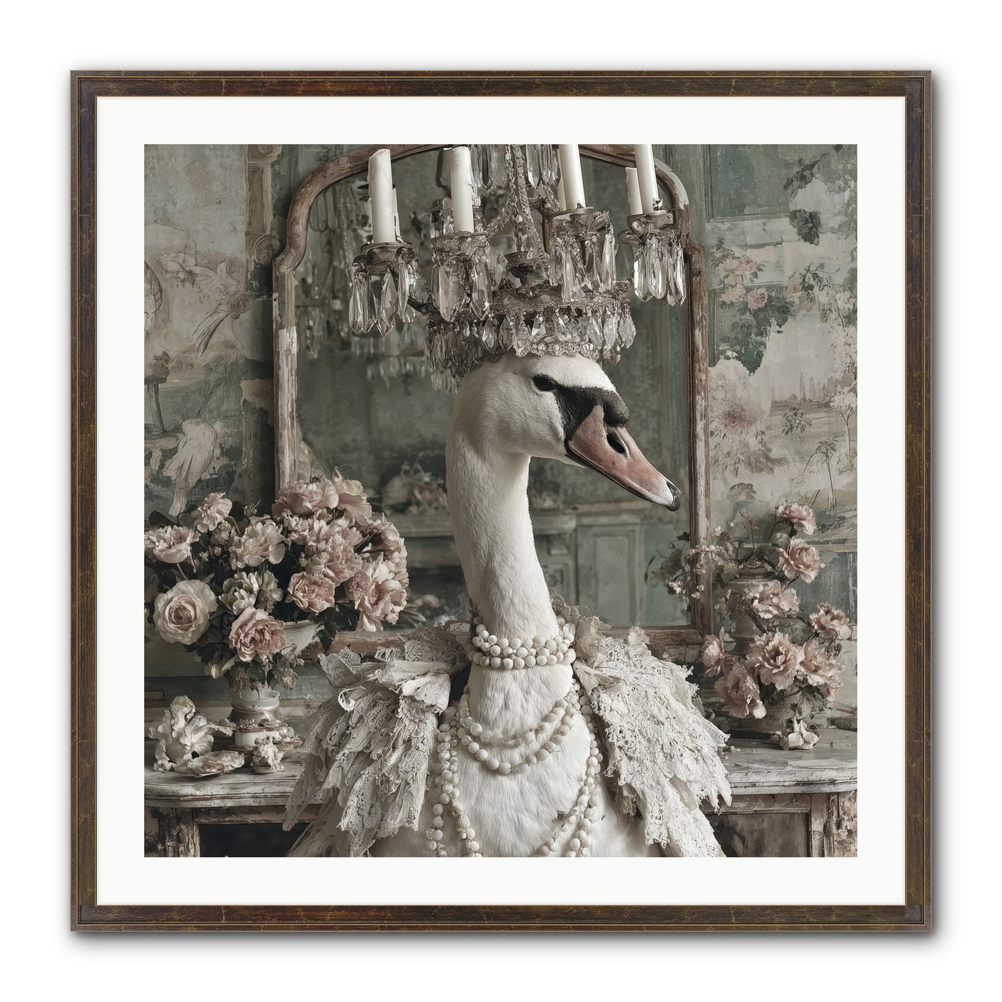 Roselight Afternoon Framed Print - Slimwoods Black/Gold 30x30