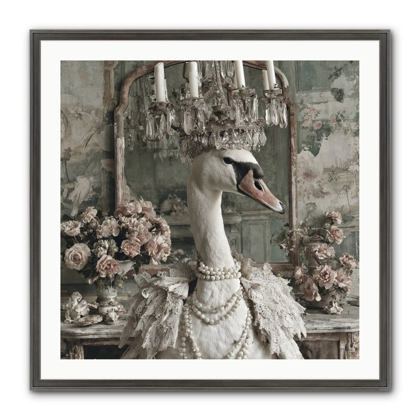Roselight Afternoon Framed Print - Slimwoods Black/Silver 30x30