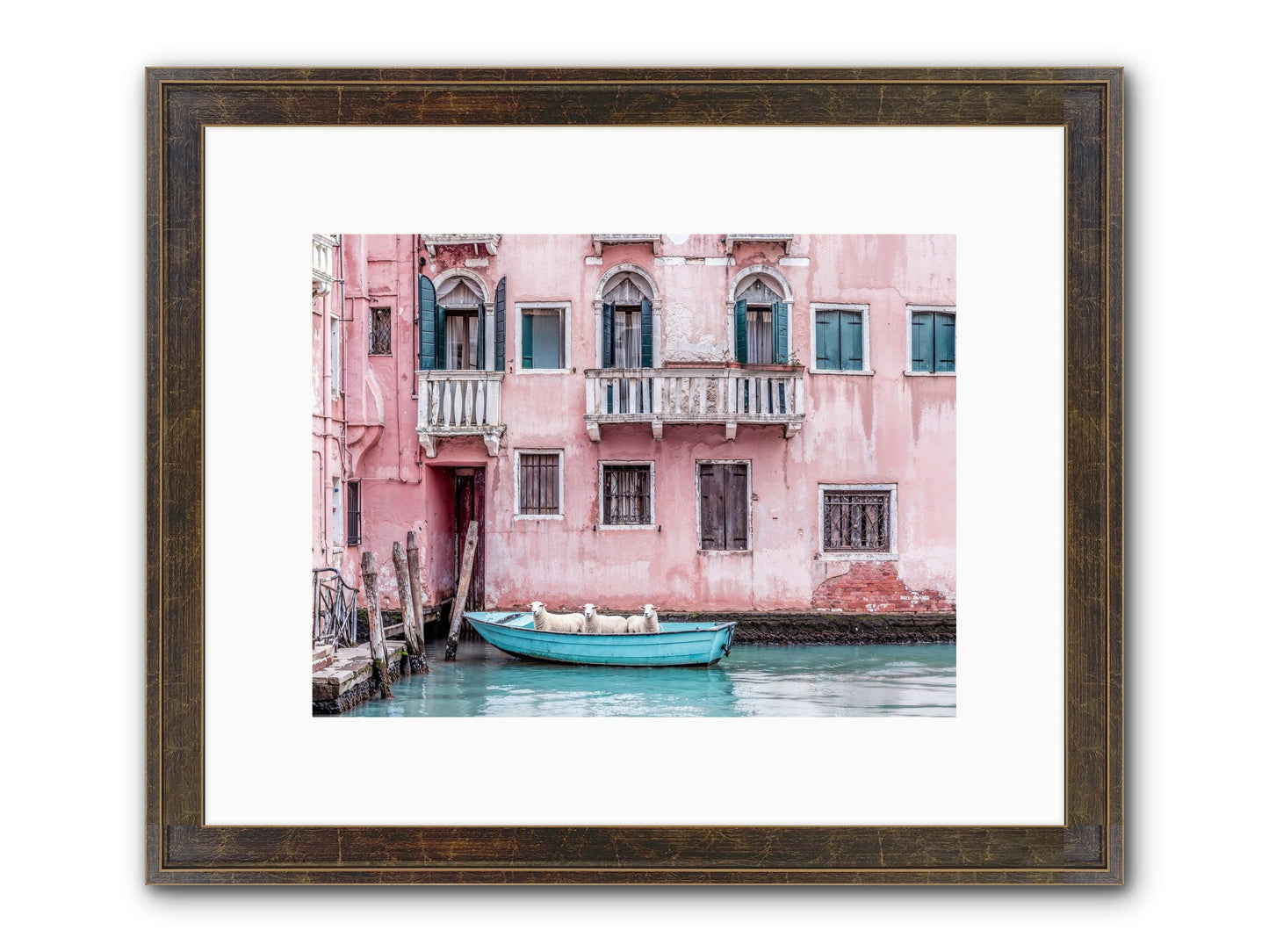 Rosewater Framed Print - Slimwoods Black/Gold 12x9