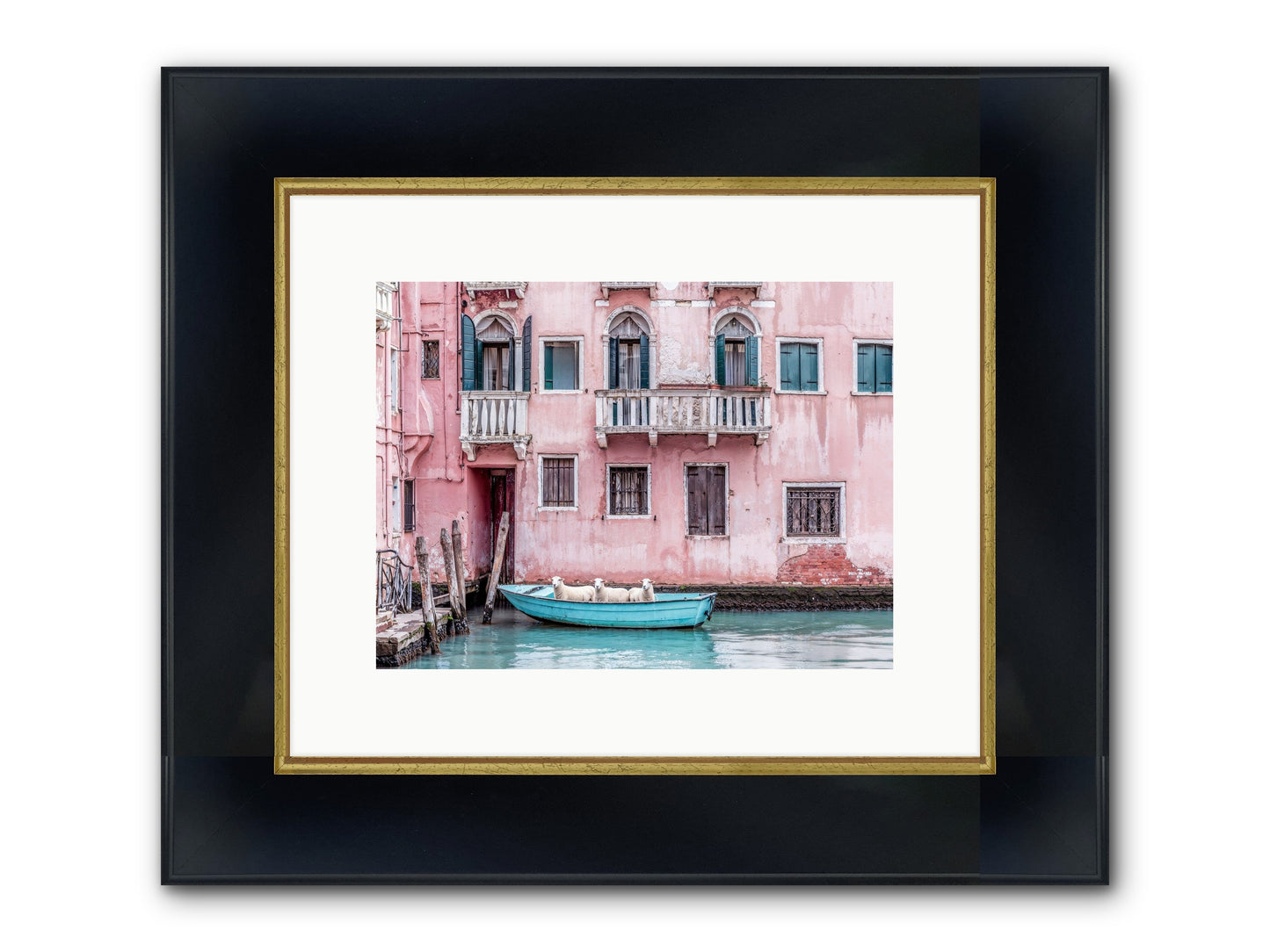 Rosewater Framed Print - Wide Black w/Gold 12x9