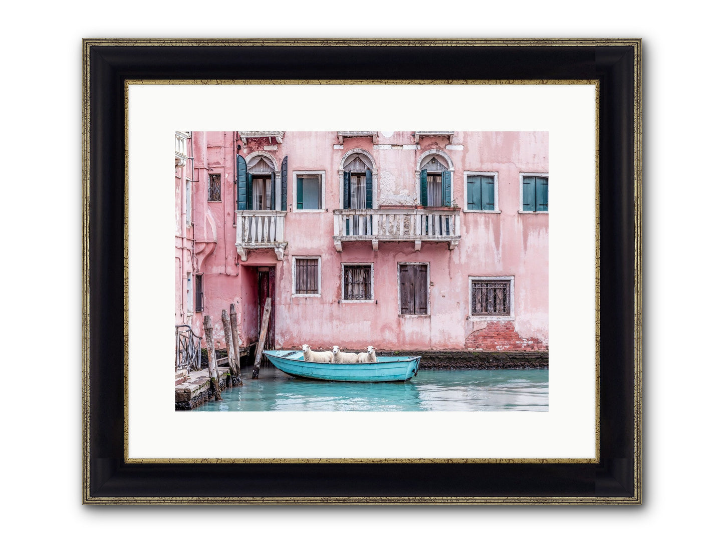 Rosewater Framed Print - Black & Gold 16x12